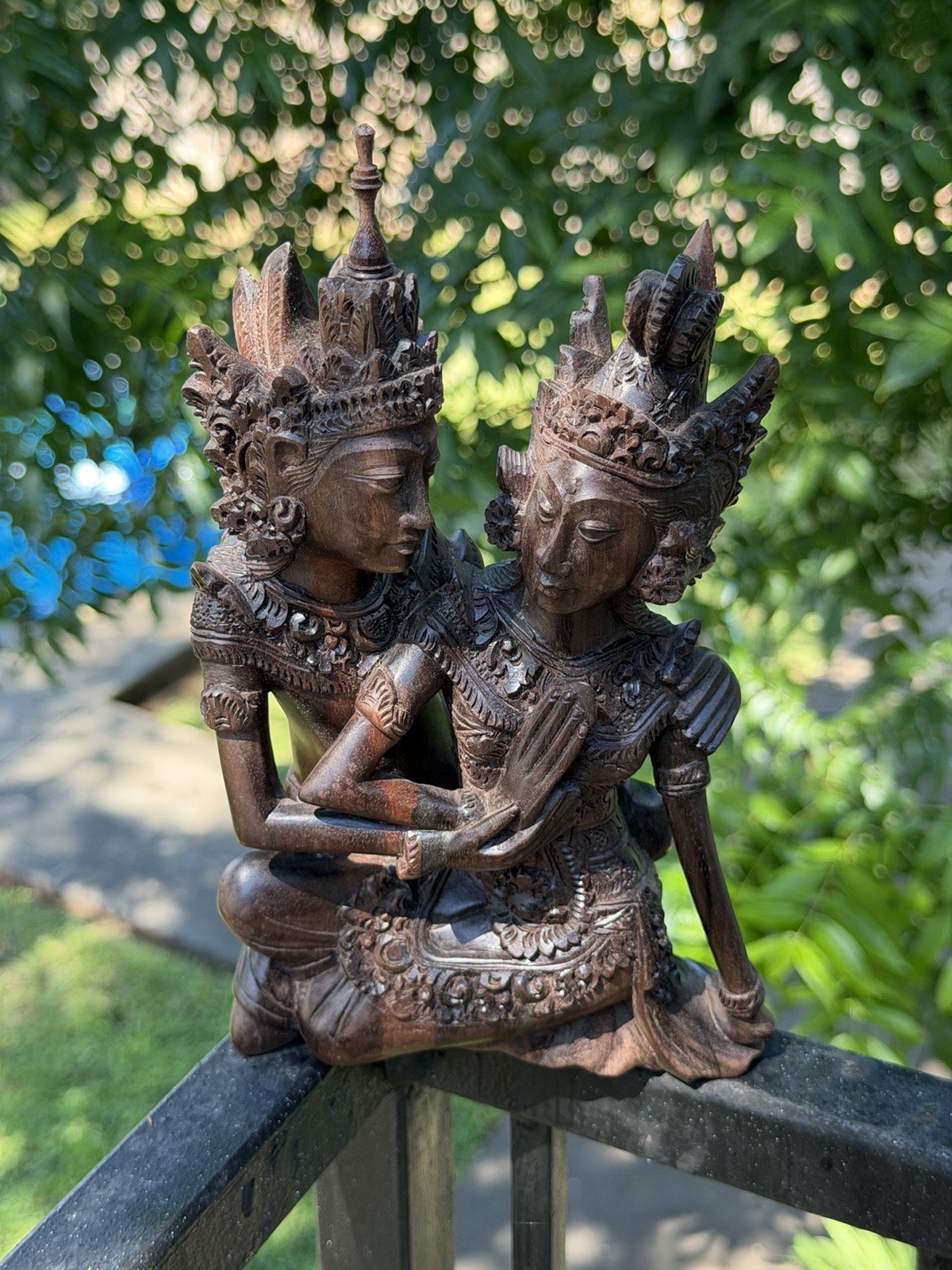 Balinese Rama Sinta Sita Sculpture Love Bali Art Hand Carved Wood Statue Balinese Rama Sinta Sita Sculpture Love Bali Art Hand Carved Wood Statue