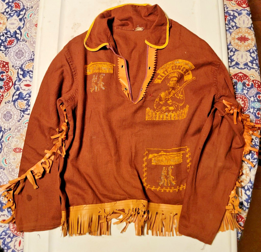RARE 1950s  DAVY CROCKETT Fringed Children\'s Shirt King of the Wild Frontier
