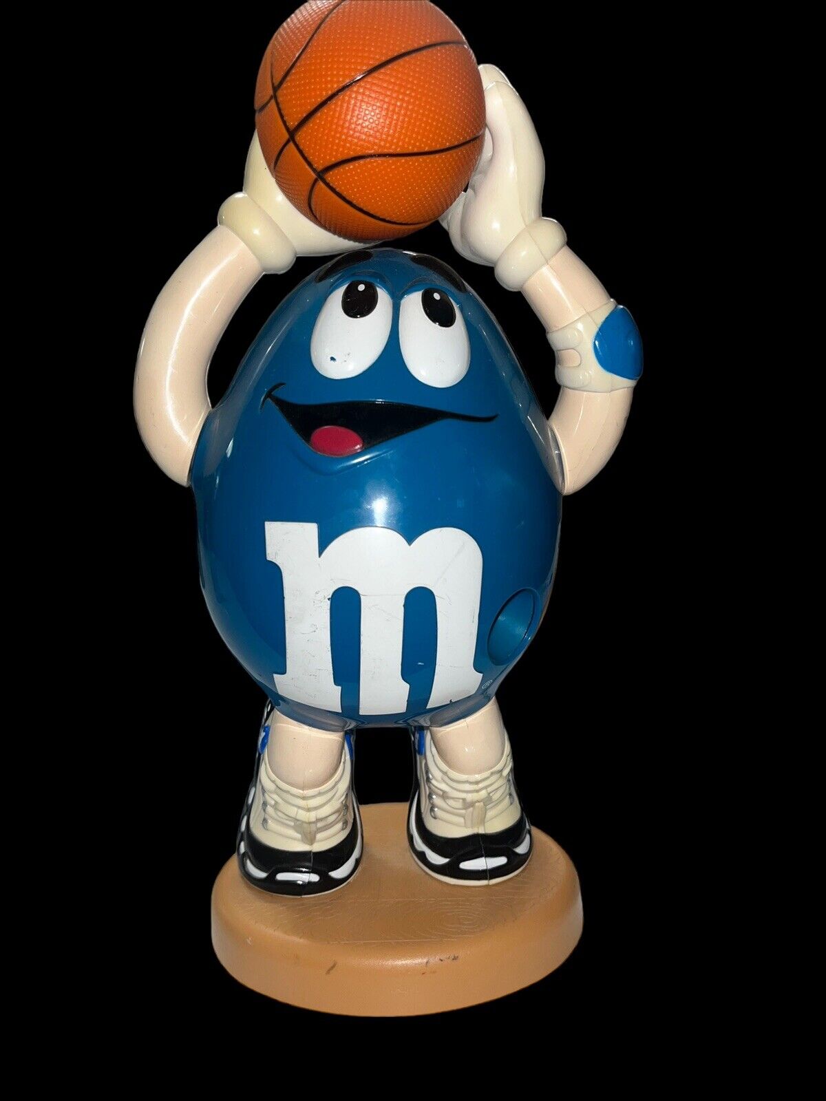 Vintage M&M Peanut MM Blue Basketball Player Candy Dispenser 13 inch Collectible
