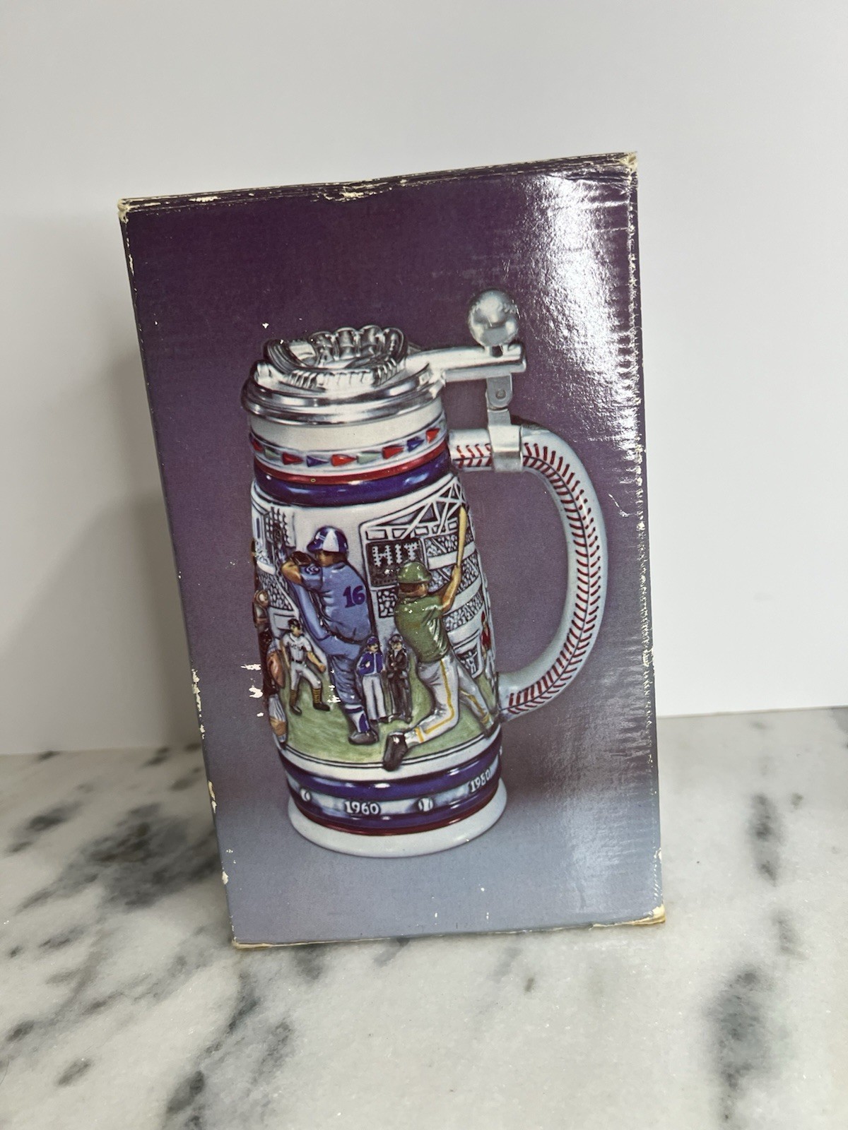 Avon Great American Baseball Ceramic Beer Stein 1984 New In Box