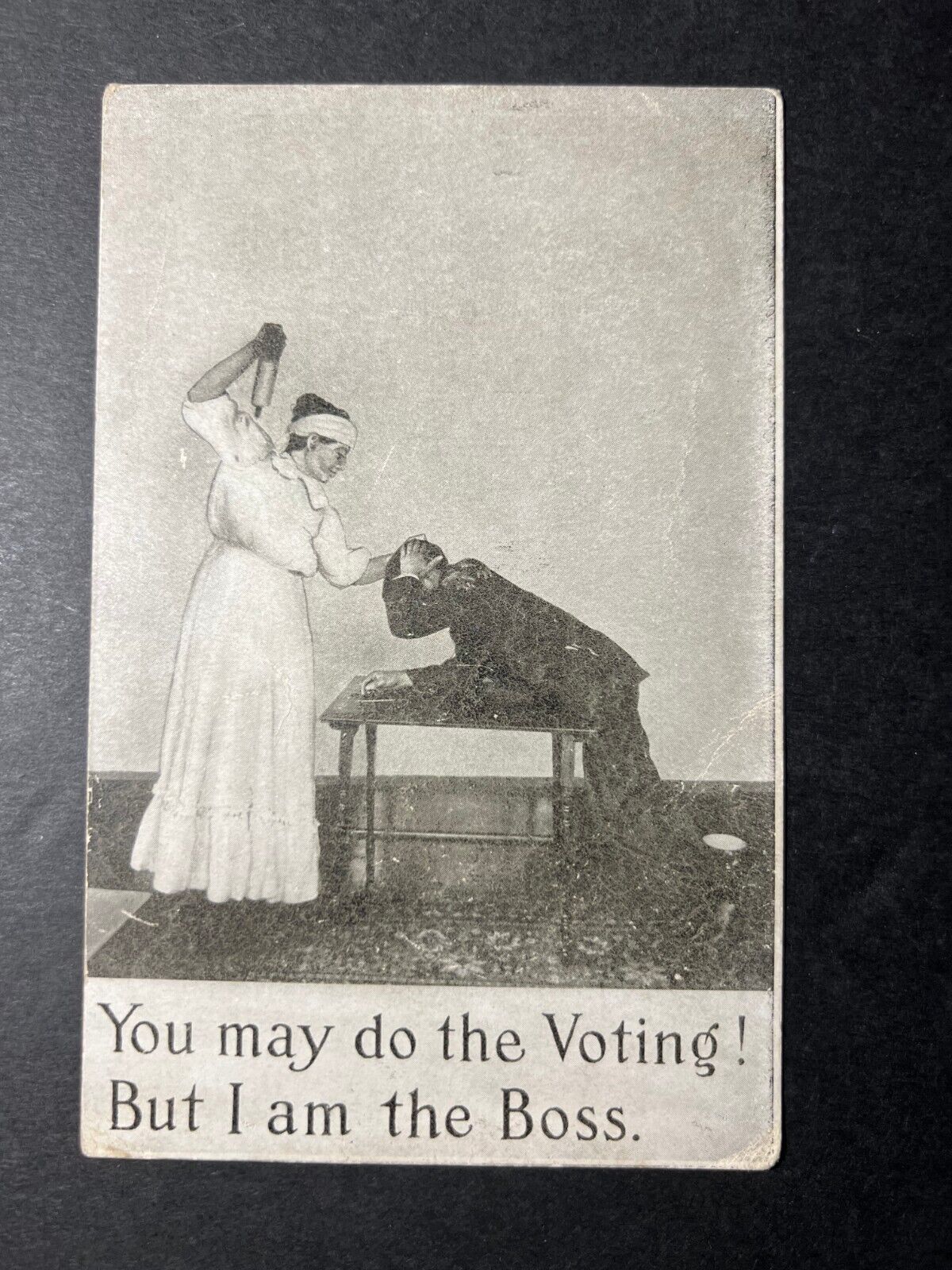 Mint USA Postcard Womens Suffrage You May Do The Voting But I Am The Boss