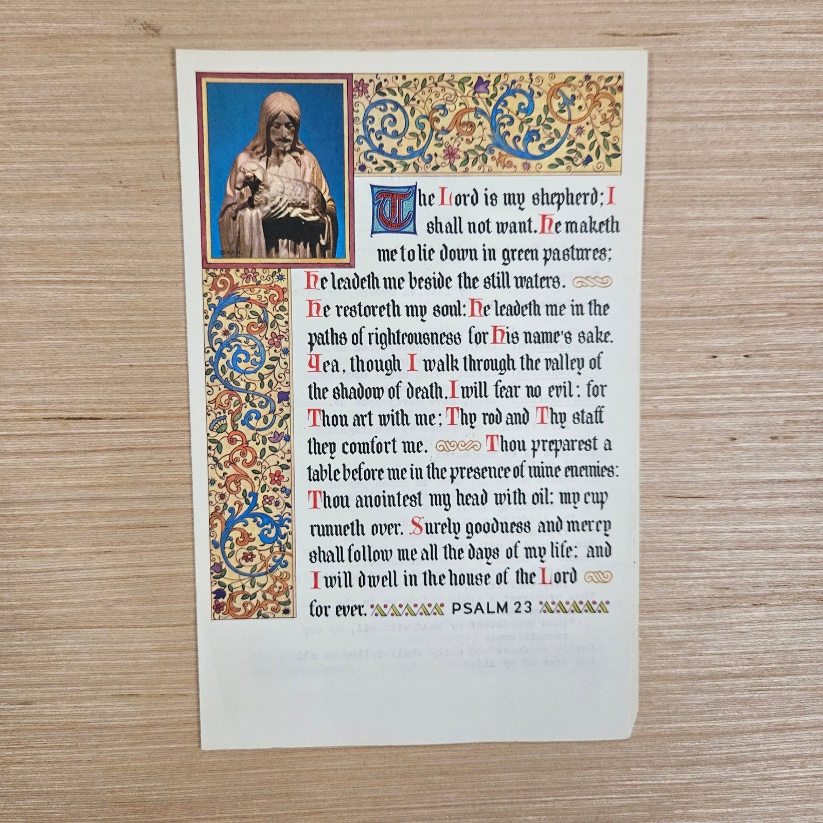 Vintage 1970s Funeral Memorial Program Lutheran Ephemera Psalm 23 Vintage