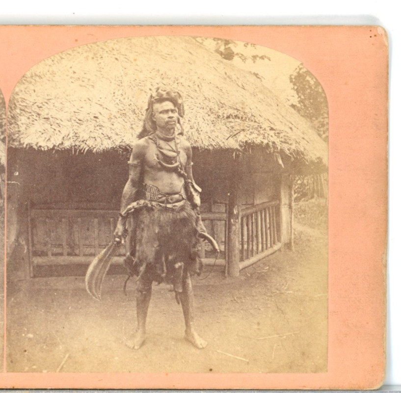 PHILIPPINES, Warrior Chief Datu Bulon At St Louis Worlds Fair--Stereoview A32