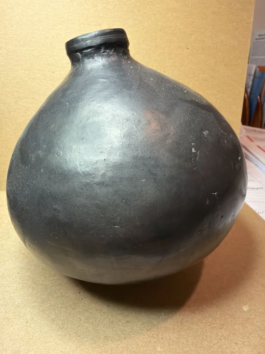 Traditional Hand-Burnished Oaxacan Black Clay Vessel