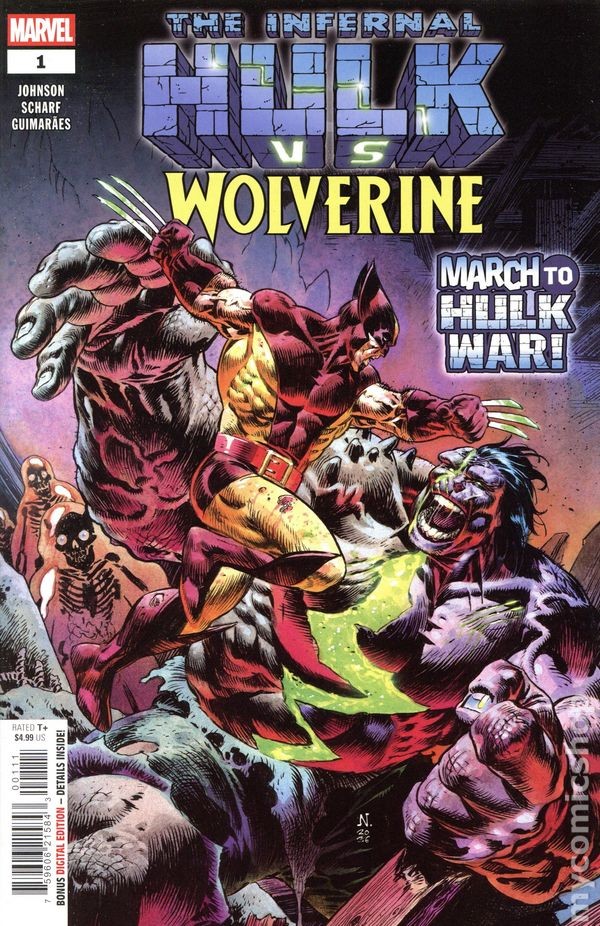 Infernal Hulk vs. Wolverine 1A Stock Image