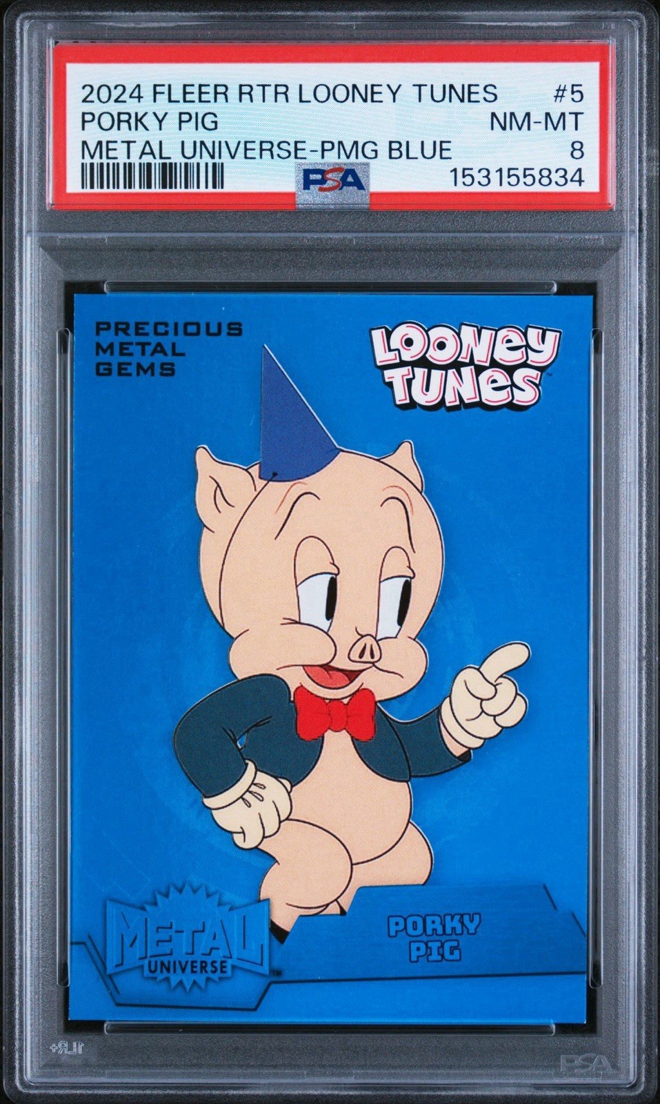 2024 Fleer Retro Looney Tunes PORKY PIG Retro PMG Precious Metal Gems Blue /50