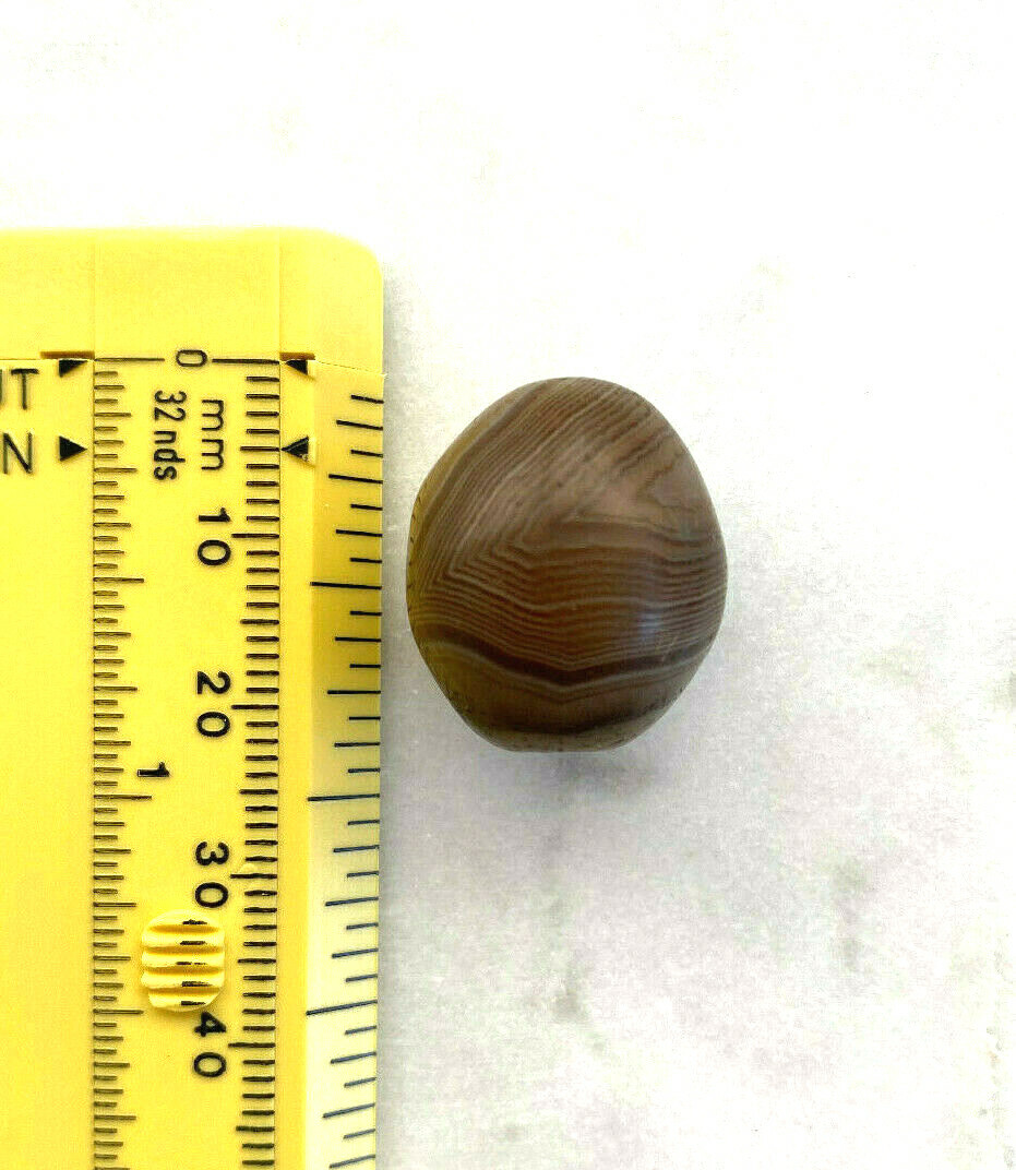 Himalayan Hand-cut Very Old Indo-Tibetan Banded Agate Bead Item #2001 21mm Himalayan Hand-cut Very Old Indo-Tibetan Banded Agate Bead Item #2001 21mm