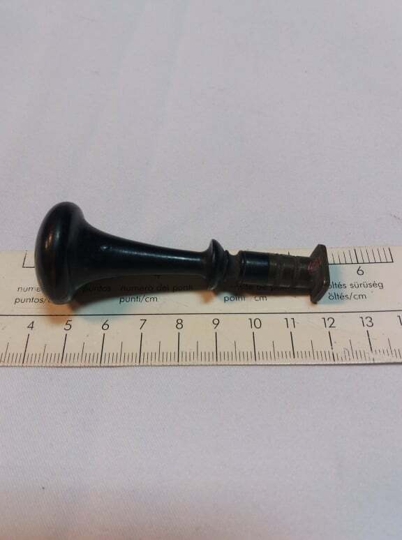 Wonderful Vintage Rare Stamper With Wooden Handle, Heraldic Symbol, Collection.