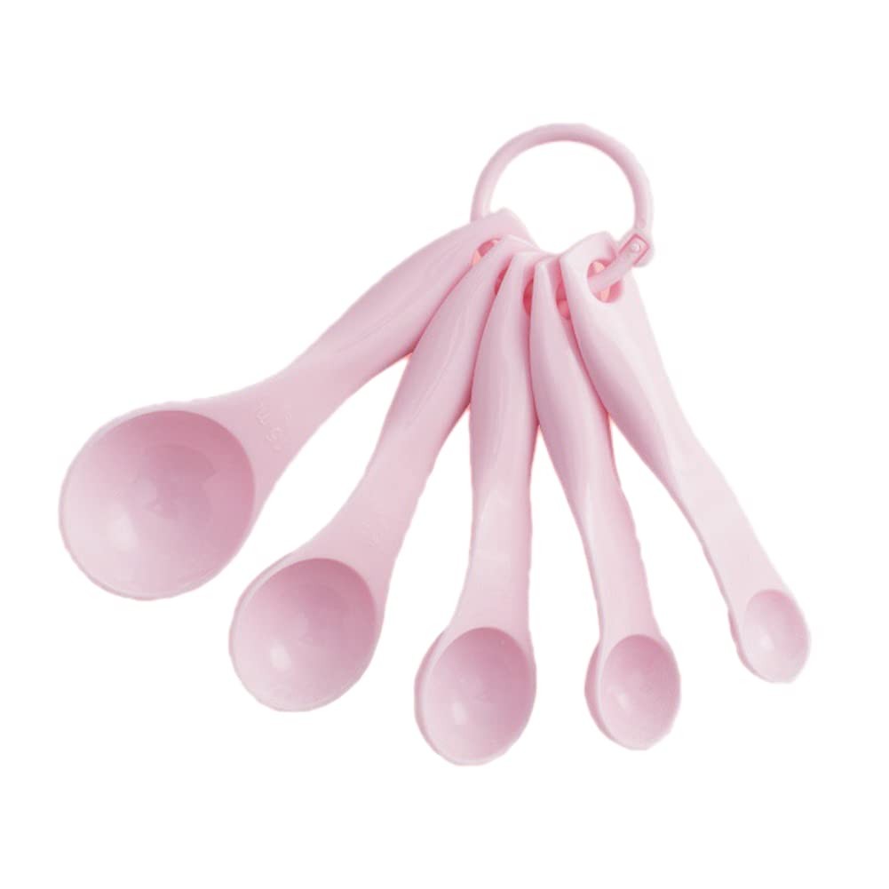 Set of 5 Plastic Measuring Spoons Pink 1g, 2.5g, 5g, 7.5g, 15g,