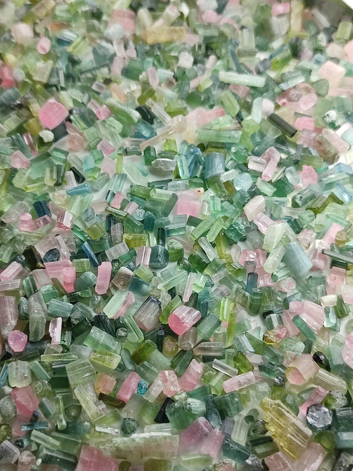 250-gm Tourmaline Multi Color (Green& Pink) Crystals Lot @Afghanistan 