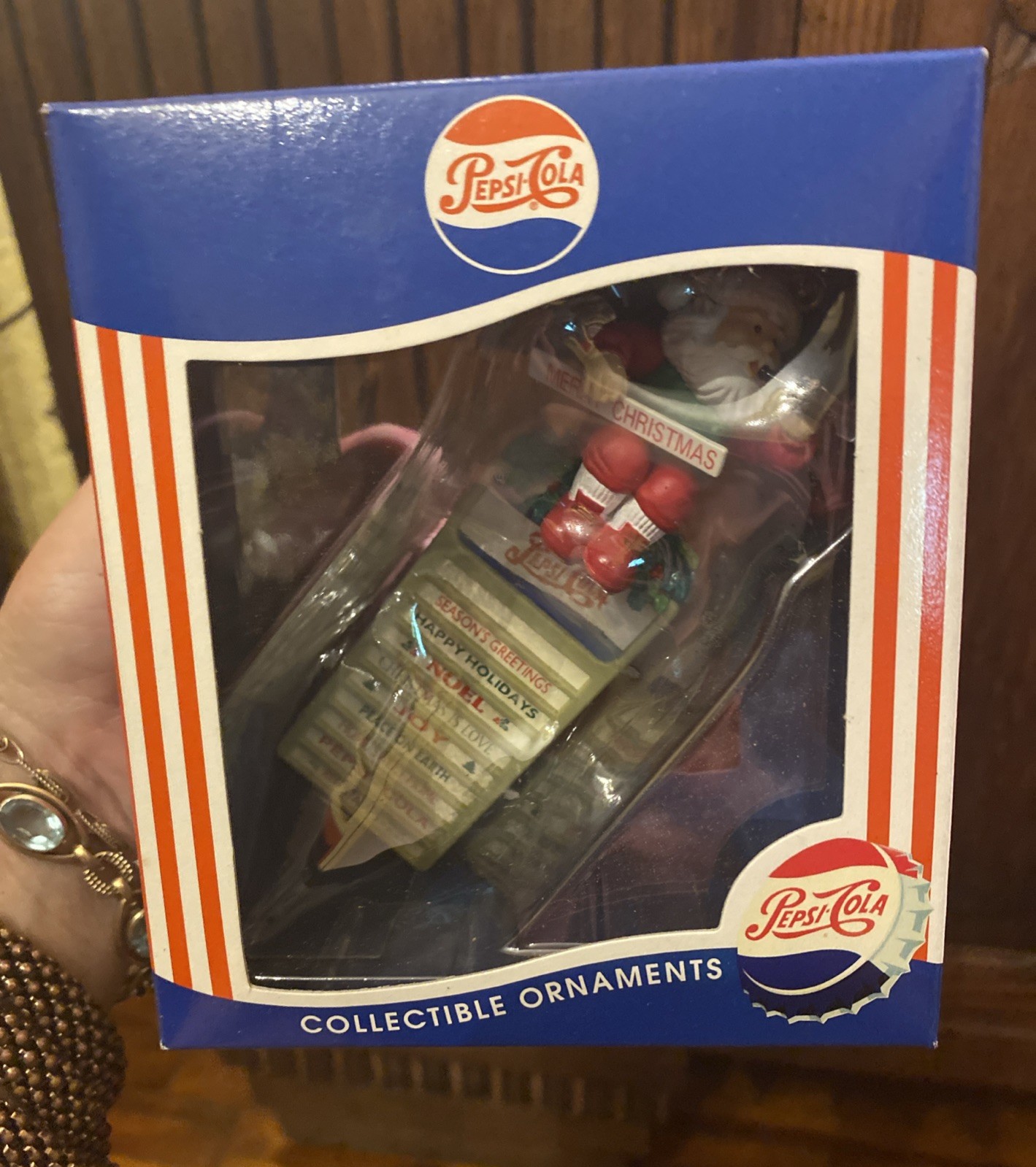 Vintage 1997 Pepsi-Cola Santa Claus Sign Collectible Holiday Christmas Ornament