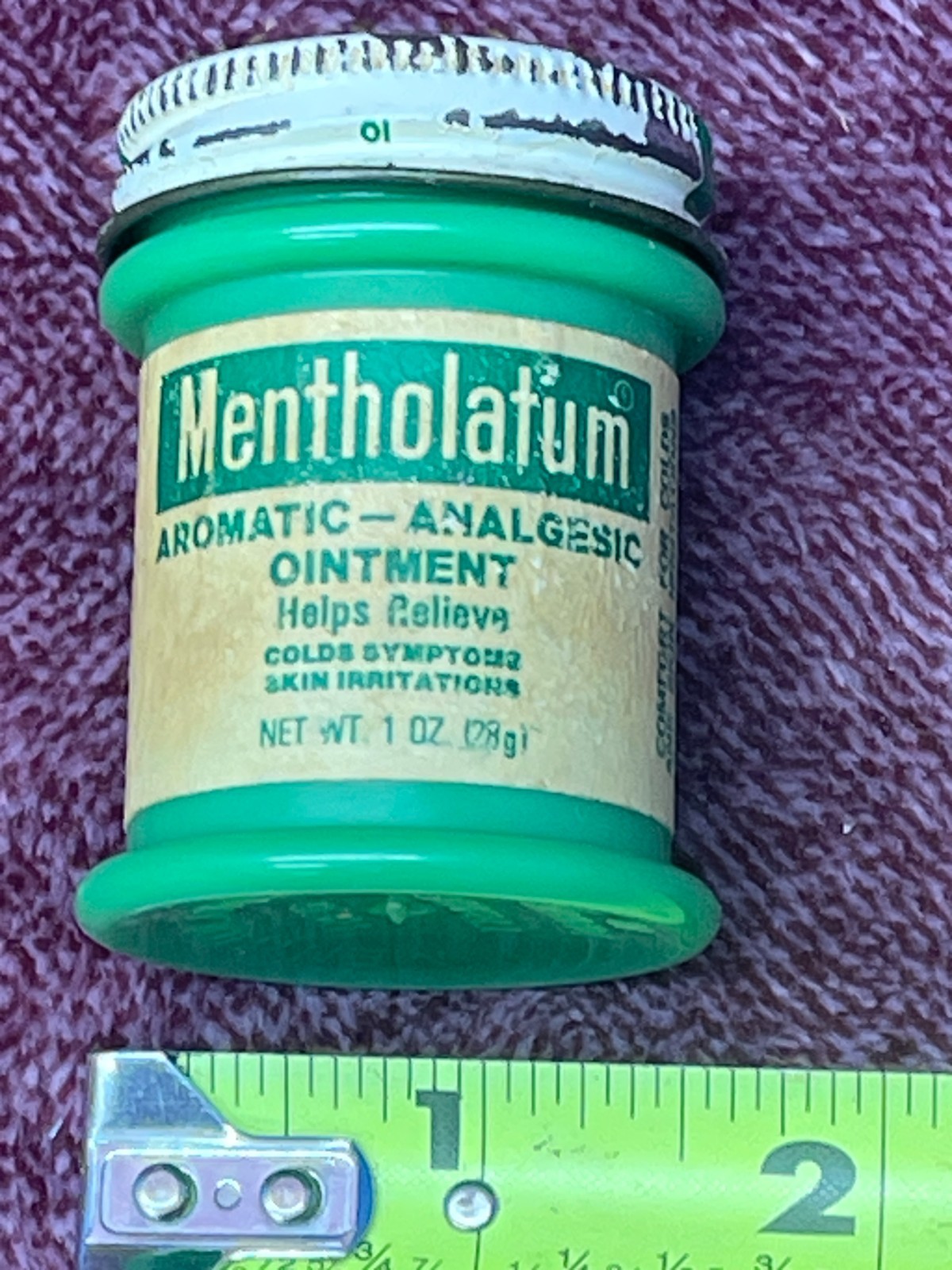 Vintage Mentholatum Aromatic Analgesic Ointment 1 ounce Container