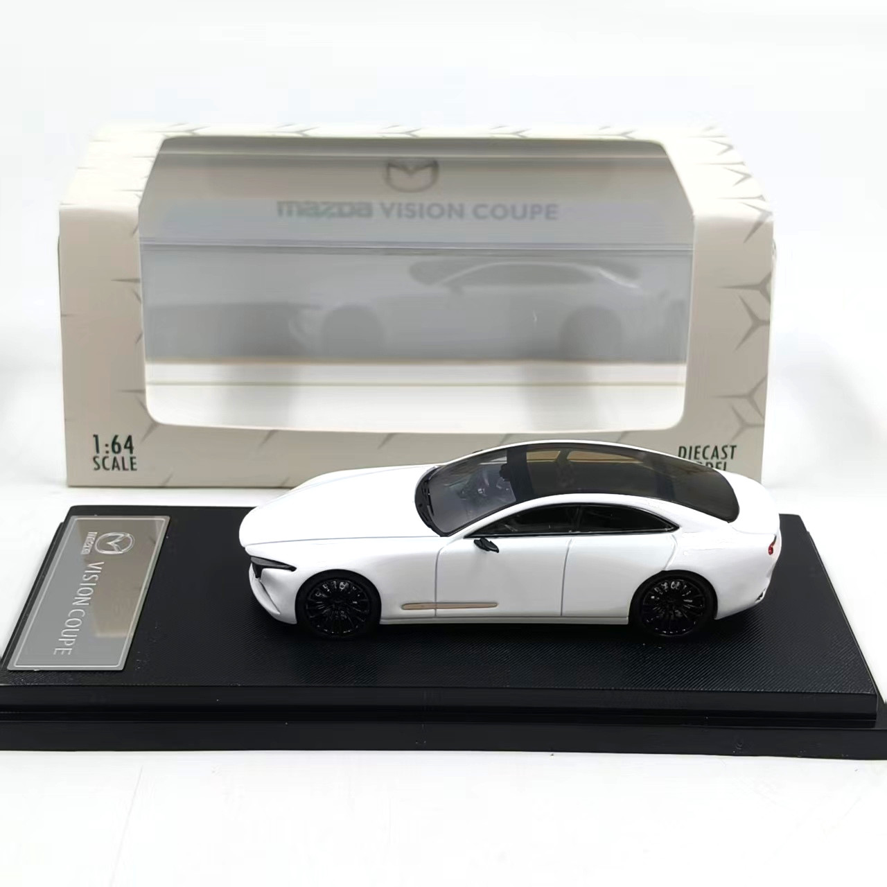 Diecast 1:64 Mazda White Vision Coupe Miniature Display Collectible Model