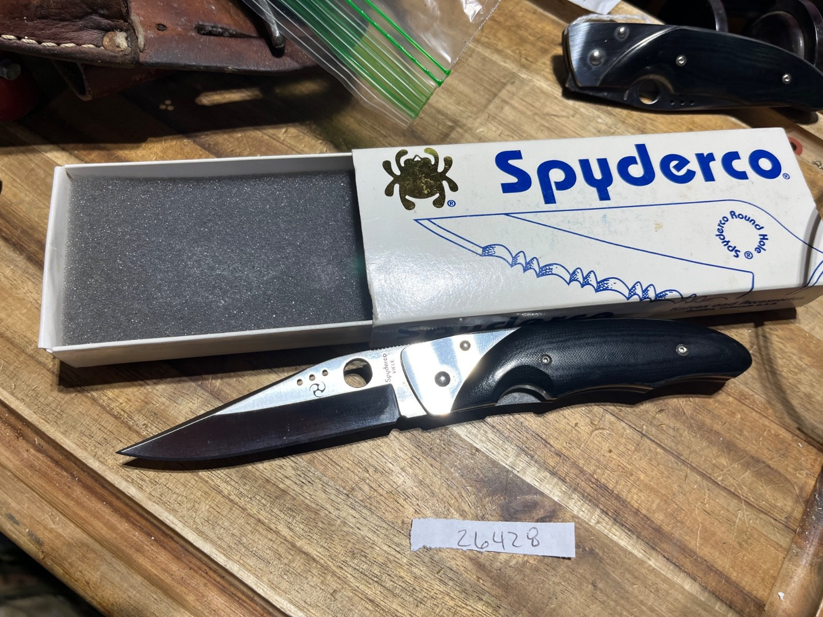 NM VINTAGE SPYDERCO VIELE C42P AUS8 JAPAN FOLDING KNIFE SURVIVAL (26428)