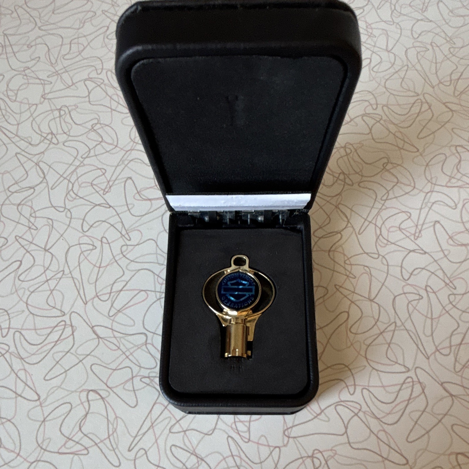 Harley Davidson CVO Custom Vehicle Operations Gold Key Solid Brass Mint in Box