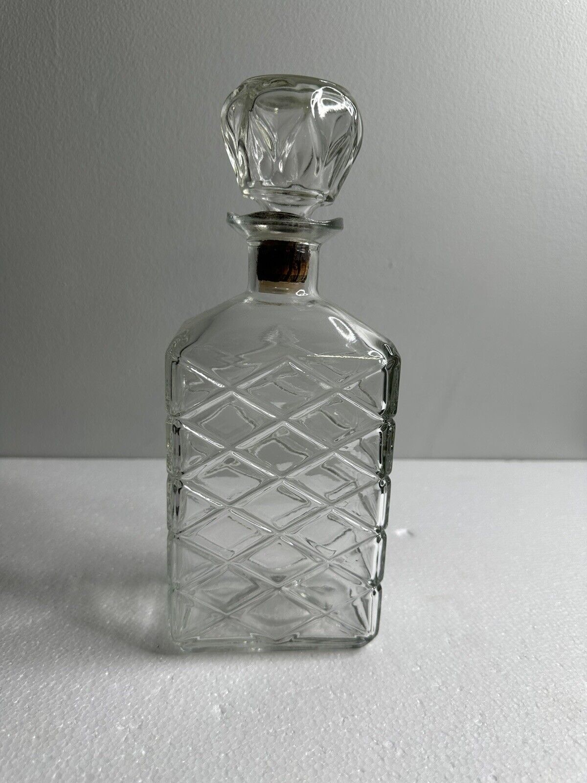 Vintage Decanter Square Glass Liquor 