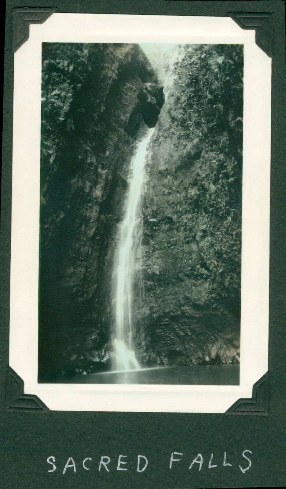 1930's Schofield soldier's hand colored Hawaii Photo #2 Sacred Falls