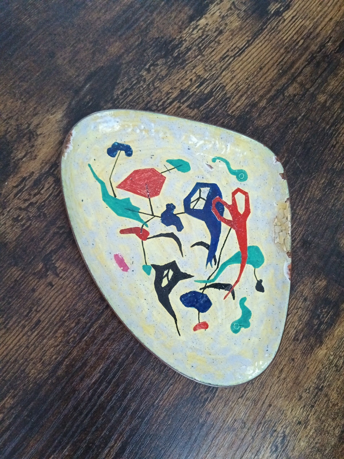 Vintage Mid-Century Italian Art Pottery Dish - 3 Amici Ceramiche Miro Style...