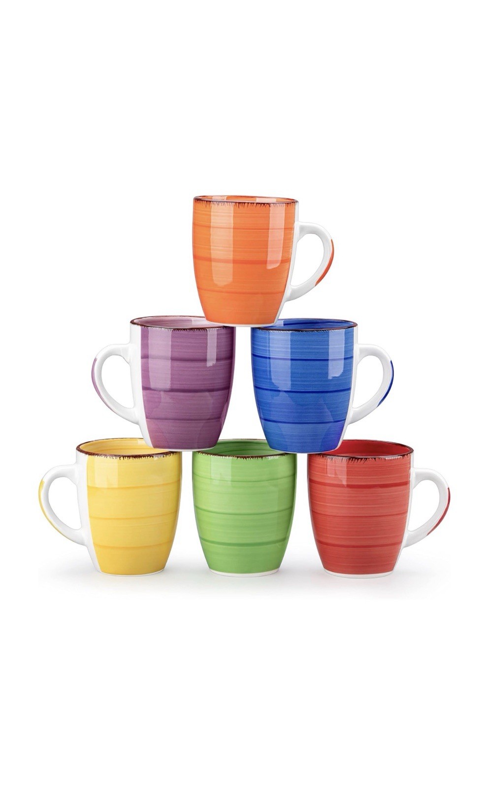 vancasso Bonita 12 Oz Coffee Mugs Set of 6, Ceramic Coffee Cups for Cappuccino