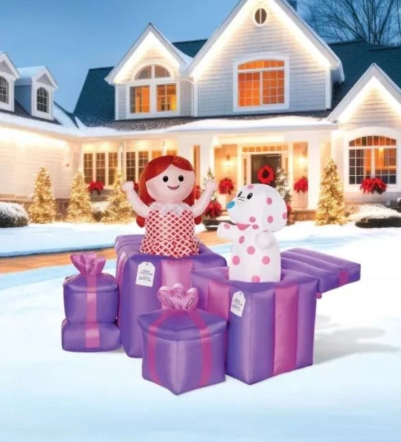 4 Ft ANIMATED MISFIT TOYS DOLL AND ELEPHANT RUDOLPH CHRISTMAS OUTDOOR INFLATABLE