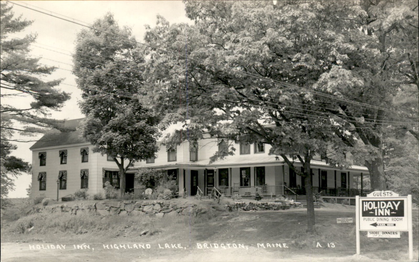 Bridgton ME Holiday Inn c1950s-60s Real Photo Vintage Postcard bhn