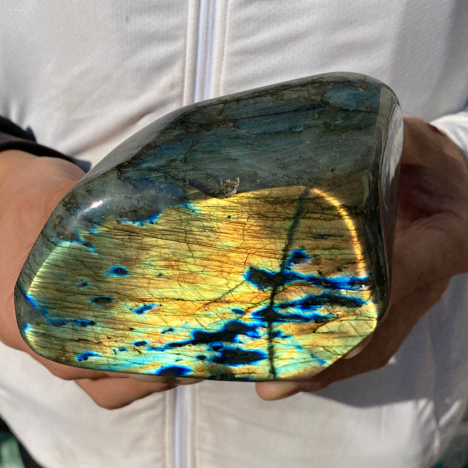 2.7lb Natural Labradorite Quartz Crystal Display Mineral Specimen Healing