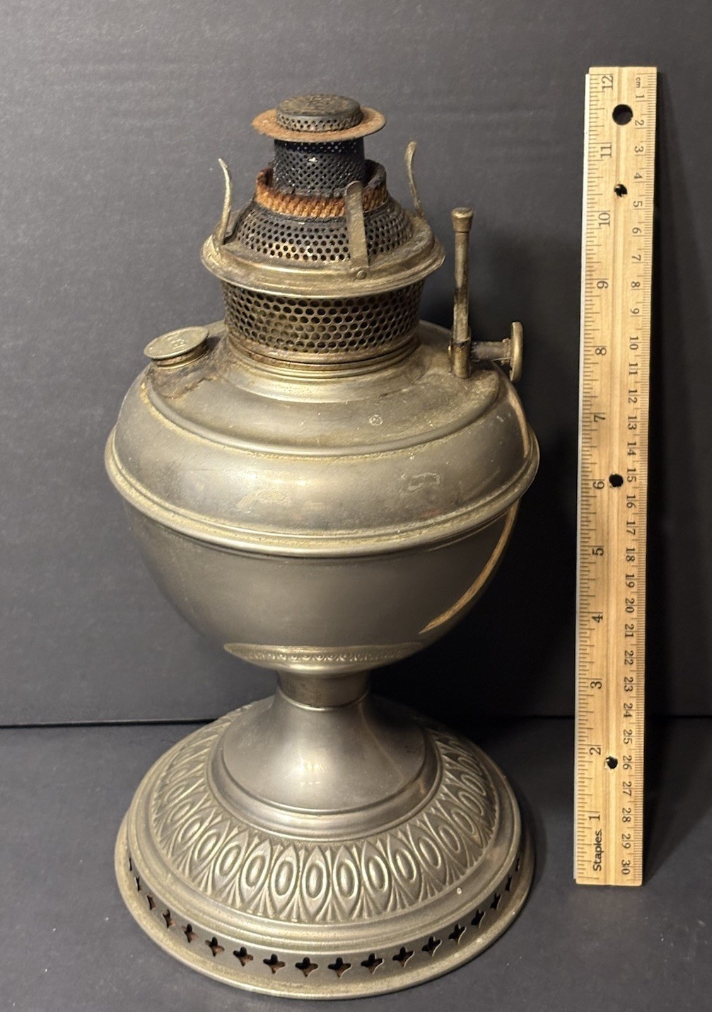 Antique B & H Bradley & Hubbard Center Draft Oil Lamp Refurbish Or Parts