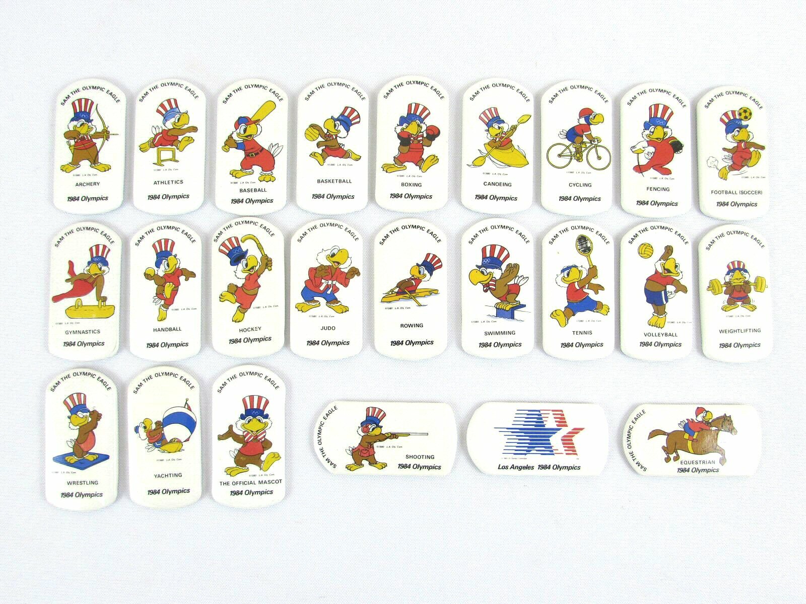1984 Los Angeles Olympics Sam the Eagle Complete Badge Set (24) Event Pin LA