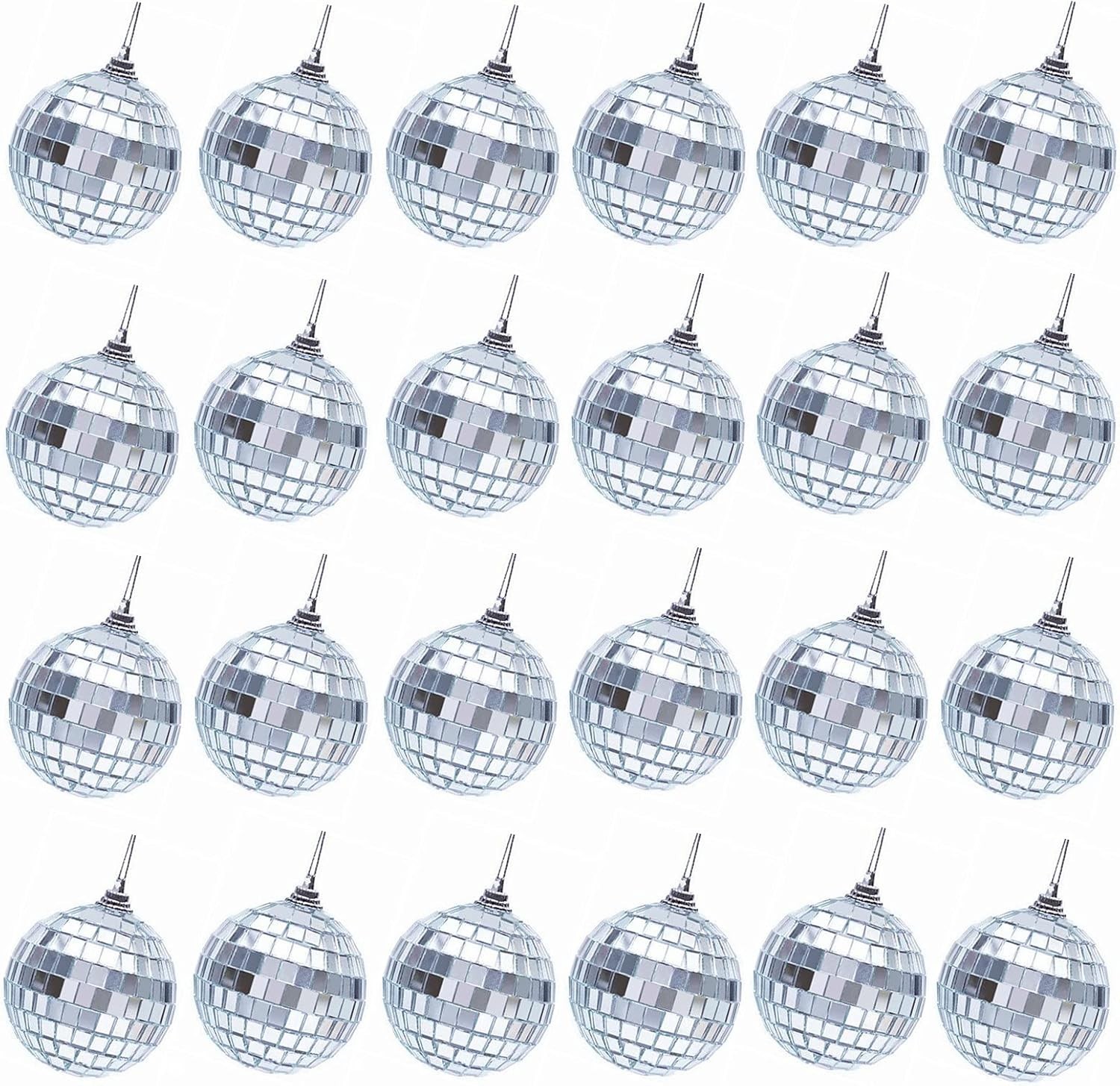 24 Pcs Mini Disco Ball Ornaments for Christmas Tree – 1.2 in Disco Ball Chri...