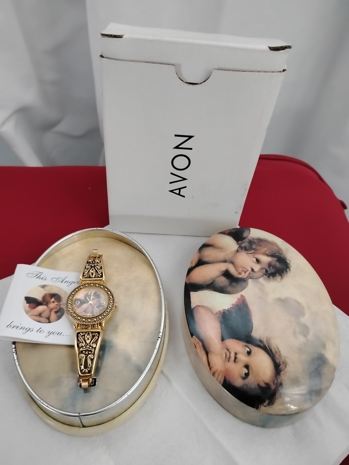 Vintage Avon Angel Collection Sll Quartz New Battery ,Runs , Complete Set NOS