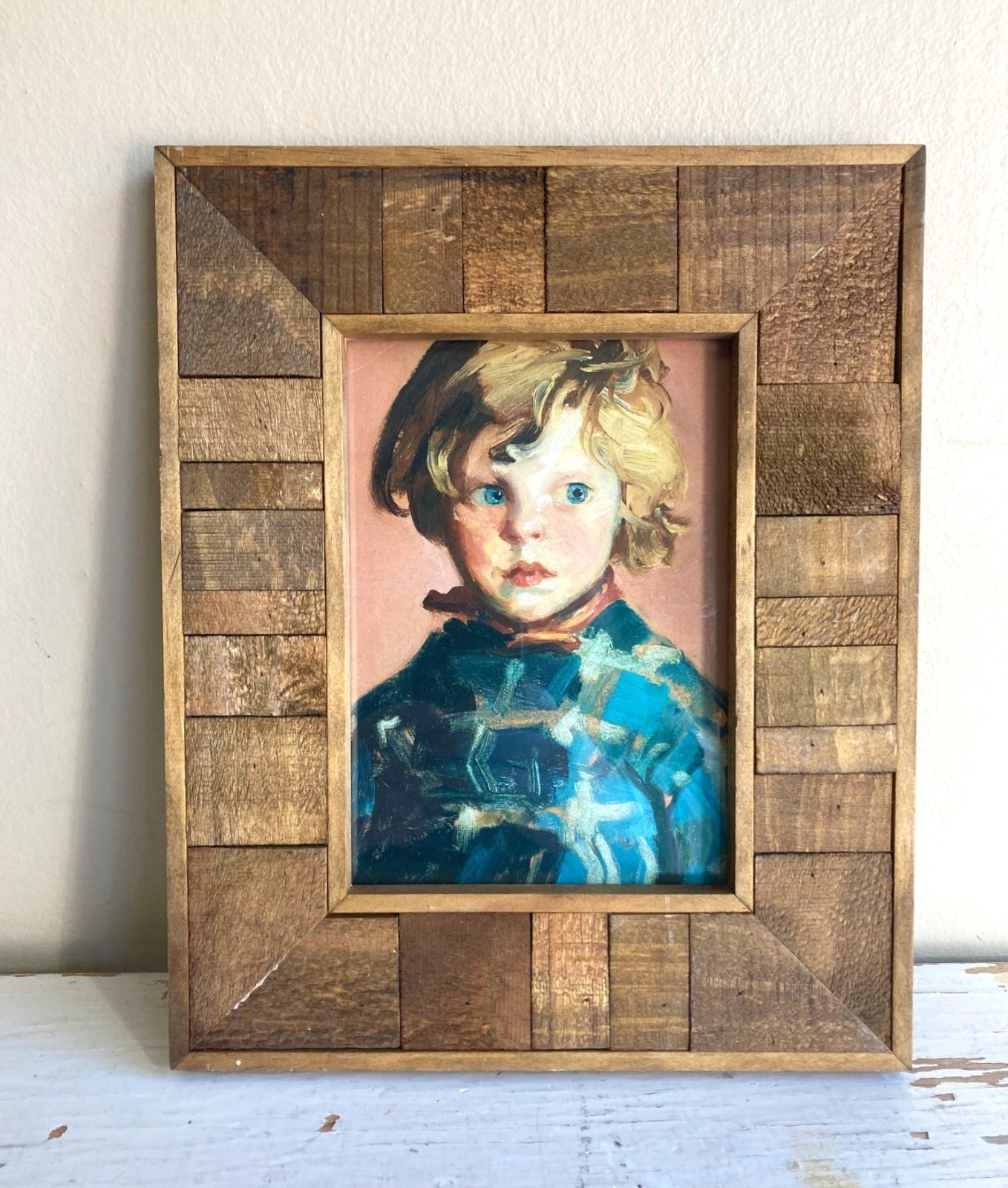 5X7 Photo Pieced Barn Wood Picture Frame Threshold Tabletop 11X9 Rustic Lodge