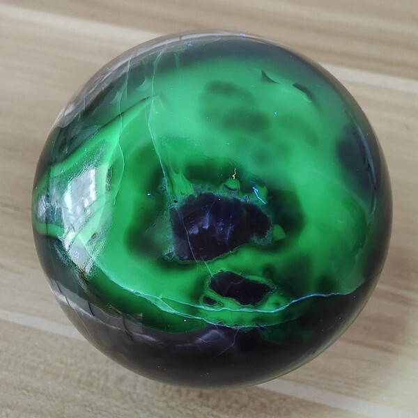 876g RARE Natural blue Volcanic Rock agate Sphere Quartz Crystal Ball Healing