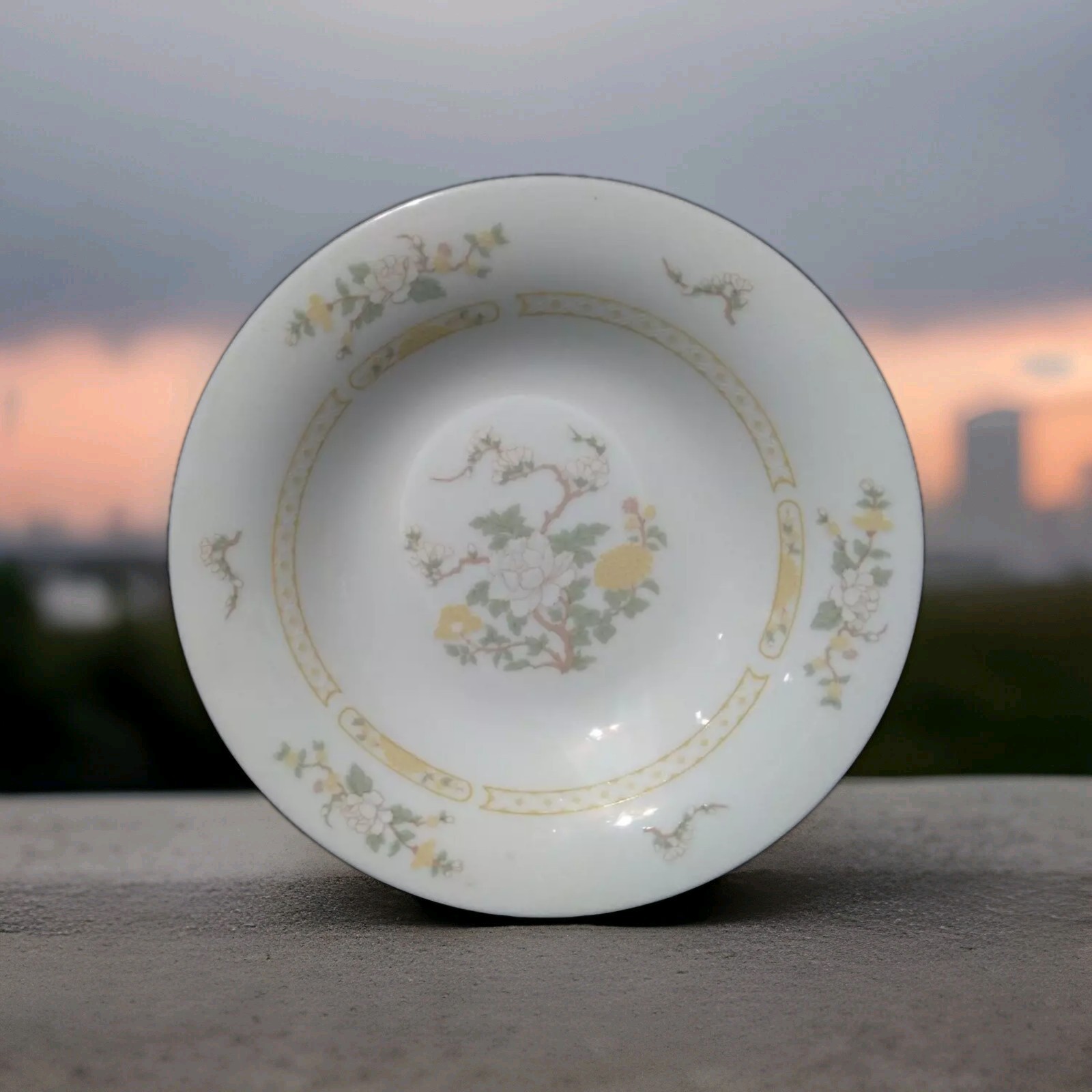 LILING FINE CHINA JADE TREE FLARED SOUP BOWL 8.5\