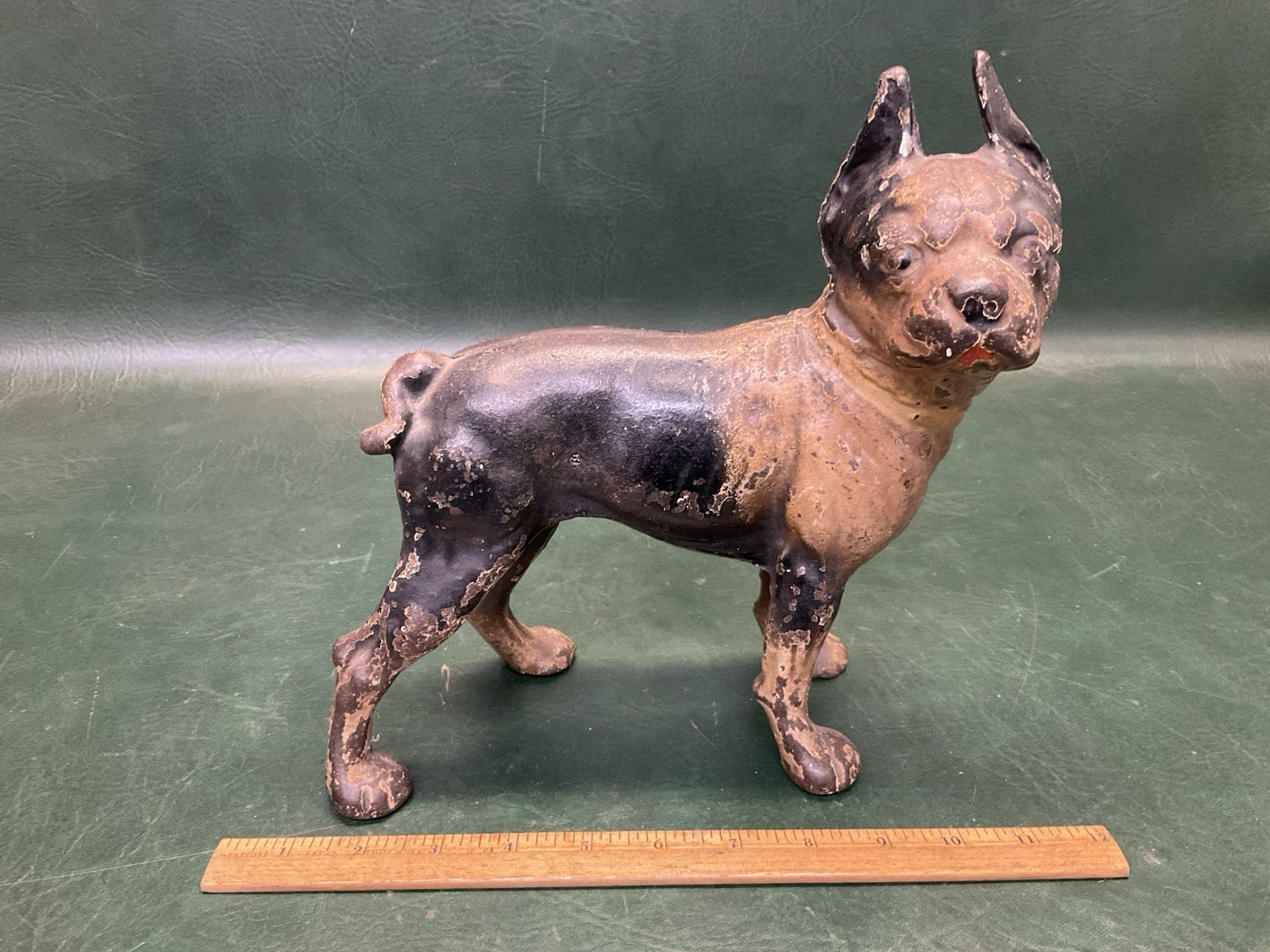Antique Hubley Boston Bull Terrier Cast Iron Doorstop 10\