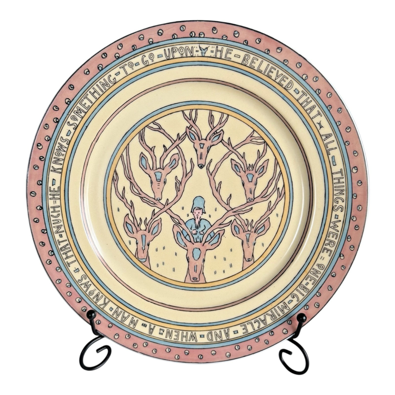 Antique 1910 Limoges Guerin Mary Bacon Jones Jungle Book Folk Design Plate