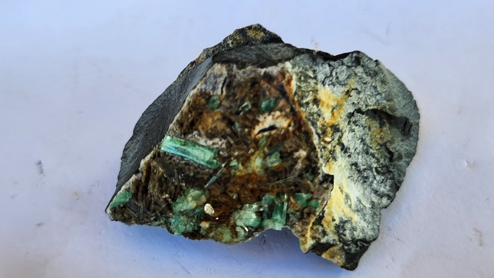 42g Natural Untreated Emerald Specimen Muzo Matrix Calcite Pyrite Quartz