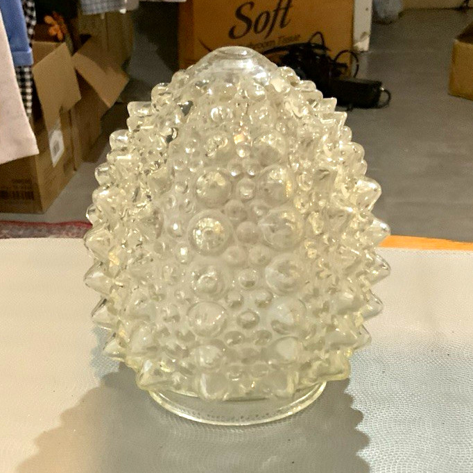 Clear Hobnail Textured Glass Lamp Shade Globe Cover - Clear Glass Shade