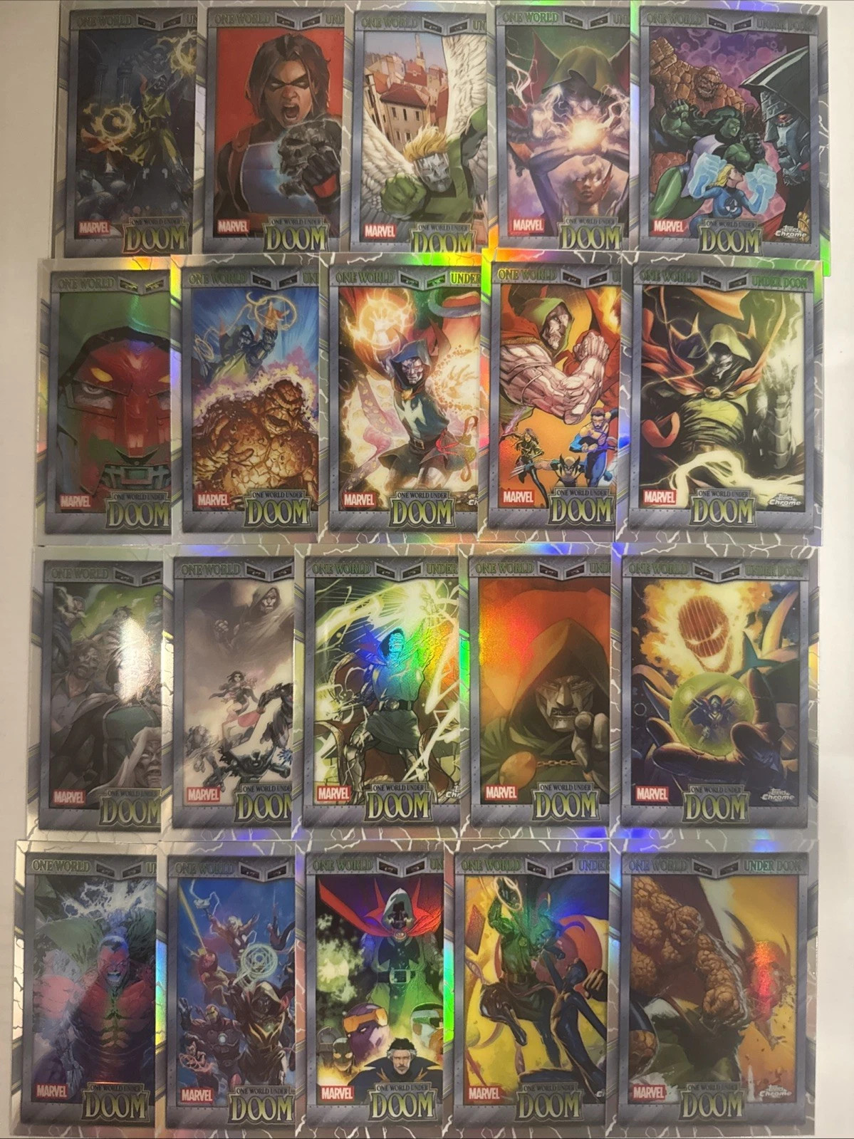 2026 Topps Chrome Marvel One World Under Doom OW1-20 complete Refrac Insert set