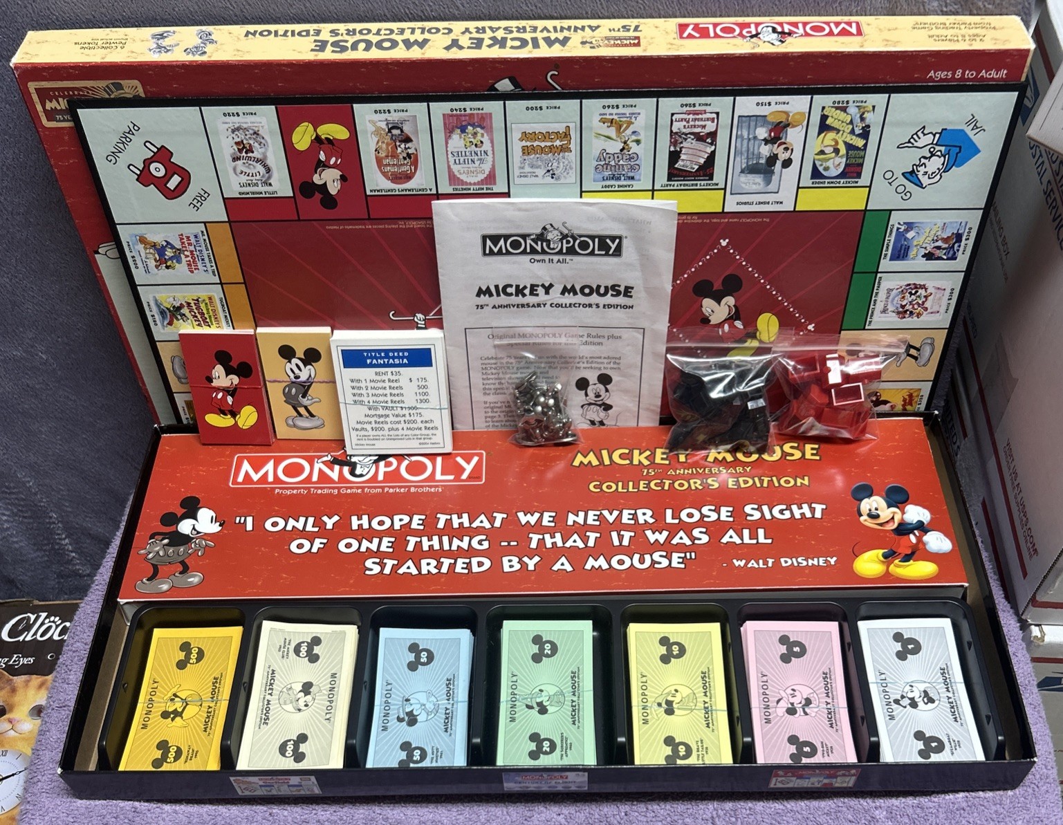 Monopoly: Mickey Mouse 75th Anniversary Collectors Edition 2004 Complete Set Monopoly: Mickey Mouse 75th Anniversary Collectors Edition 2004 Complete Set