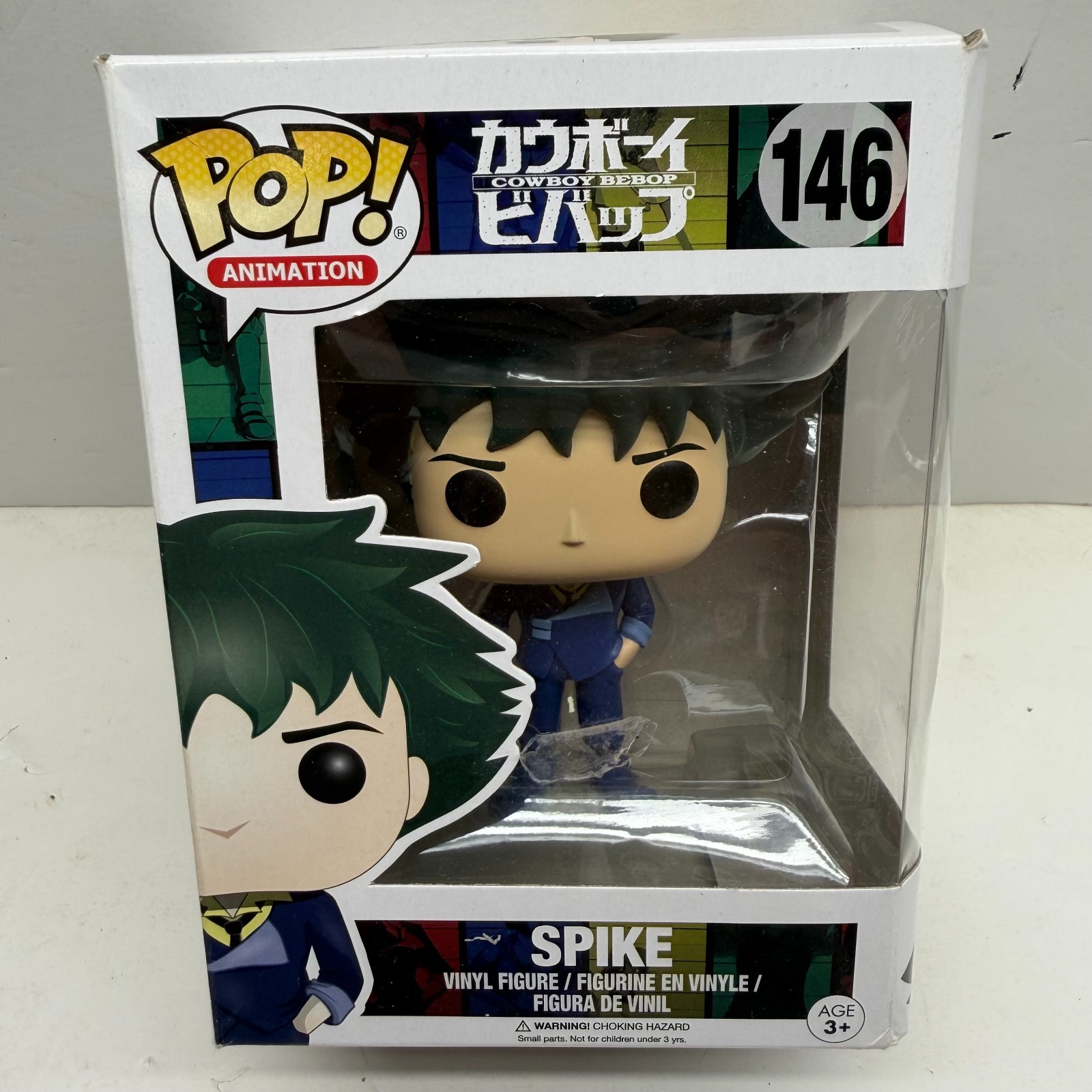 Funko Pop Vinyl: Cowboy Bebop - Spike Spiegel #146 - Pre Owned Condition Shown Funko Pop Vinyl: Cowboy Bebop - Spike Spiegel #146 - Pre Owned Condition Shown