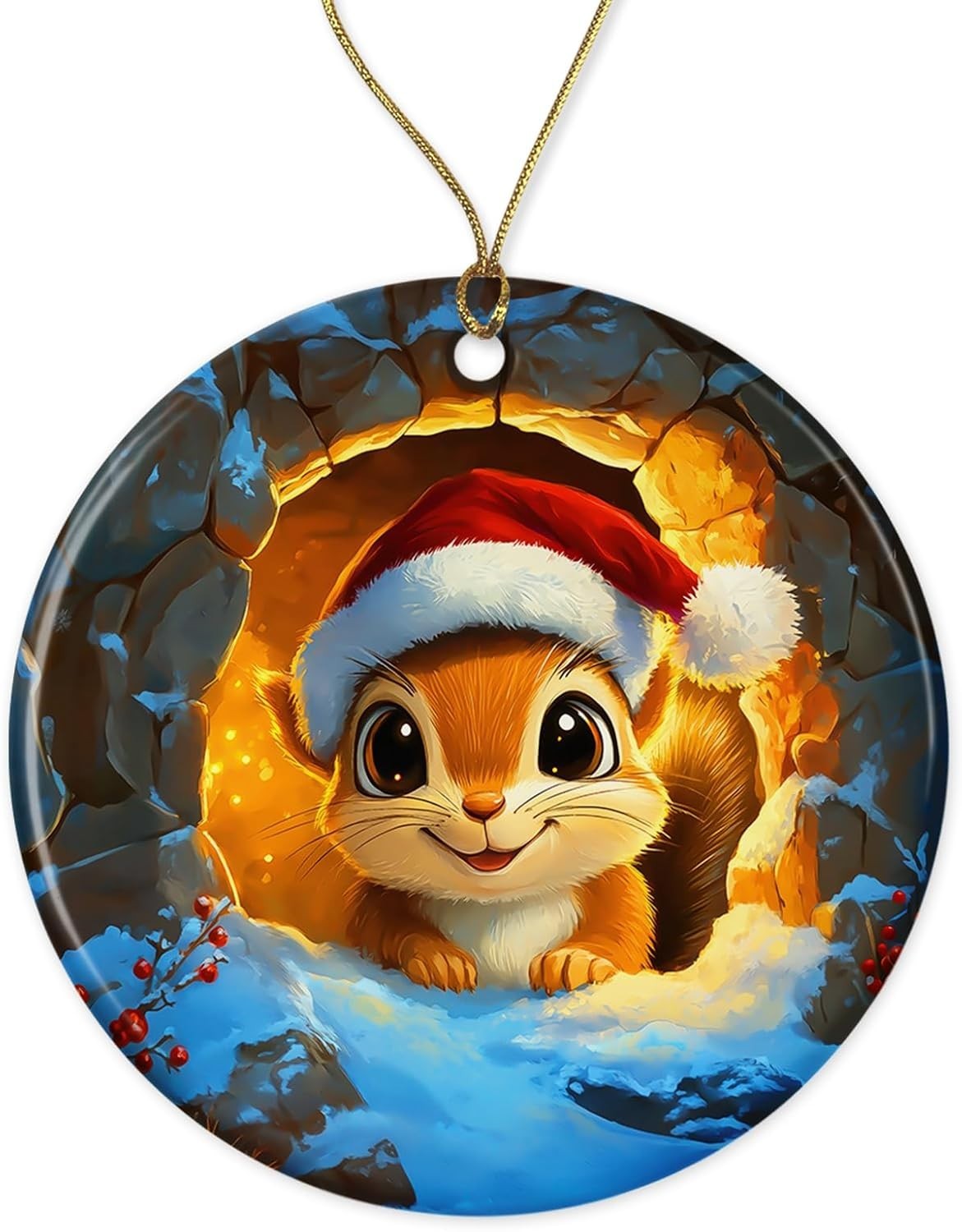 Cute Squirrel Ornament - Squirrel Ceramic Ornament - Squirrel Christmas Holiday Cute Squirrel Ornament - Squirrel Ceramic Ornament - Squirrel Christmas Holiday