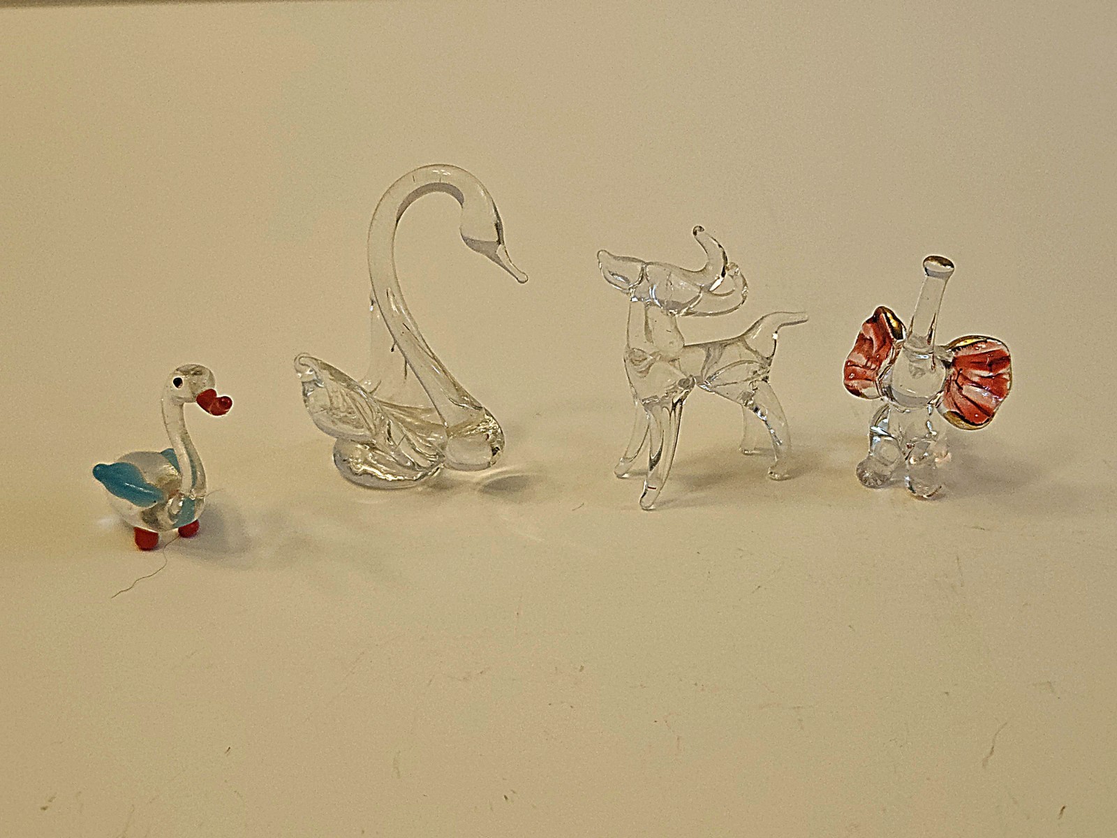 Miniature Glass Figurines Set Of 4