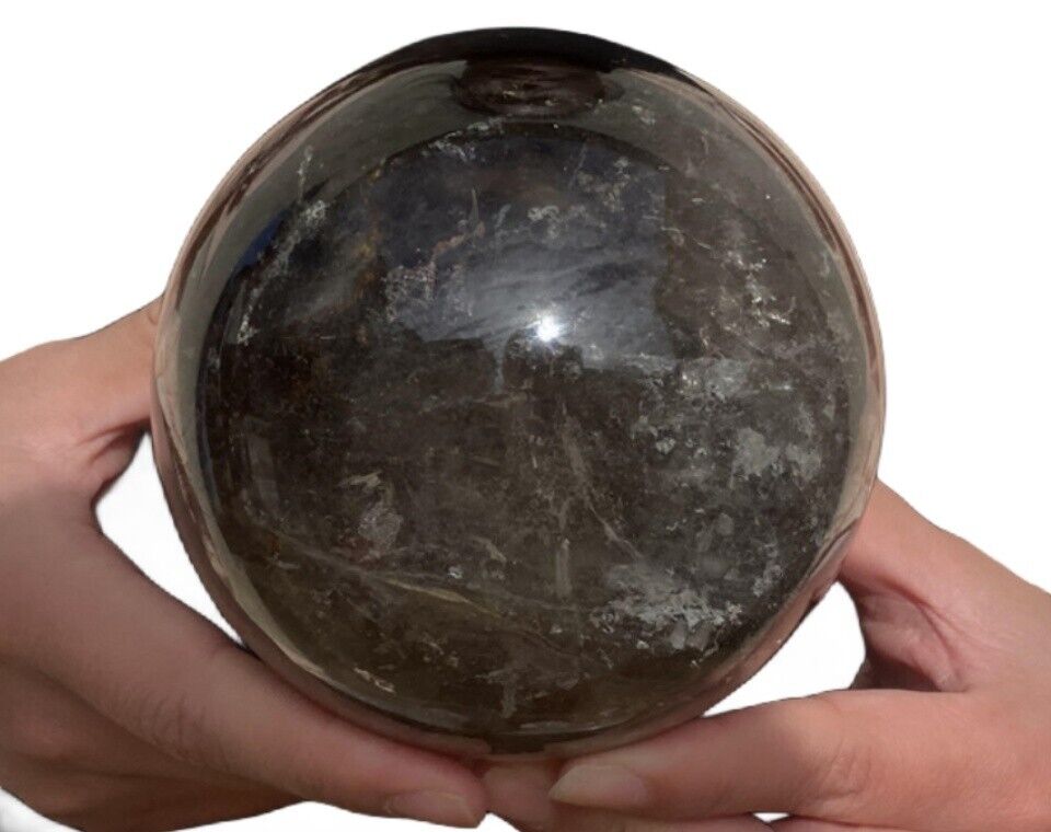 3.32LB Natural Smokey Quartz Sphere Reiki Crystal Ball Healing Repair Gem 105mm