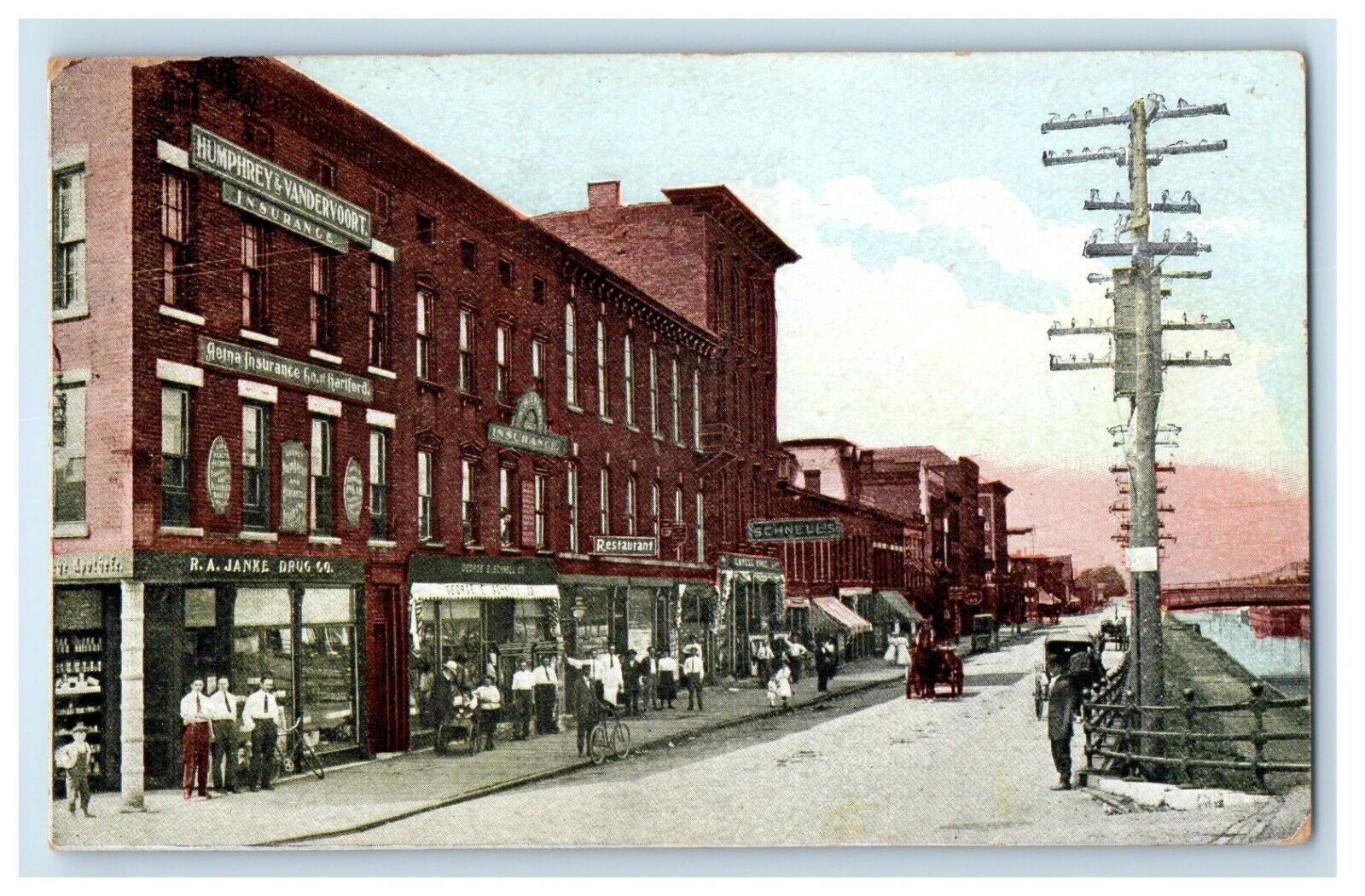 1912 South Niagara St. And Erie Canal Drug Store Schnell\'s Tonawanda NY Postcard