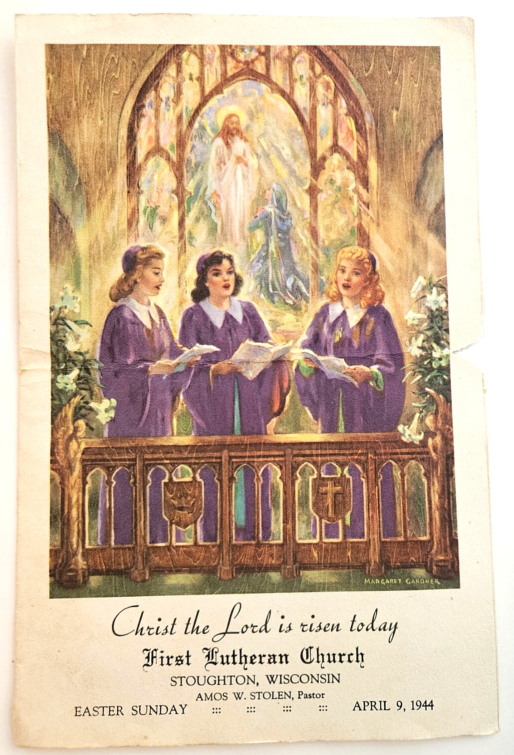First Lutheran Church Stoughton Wisconsin Easter Sunday Program 1944