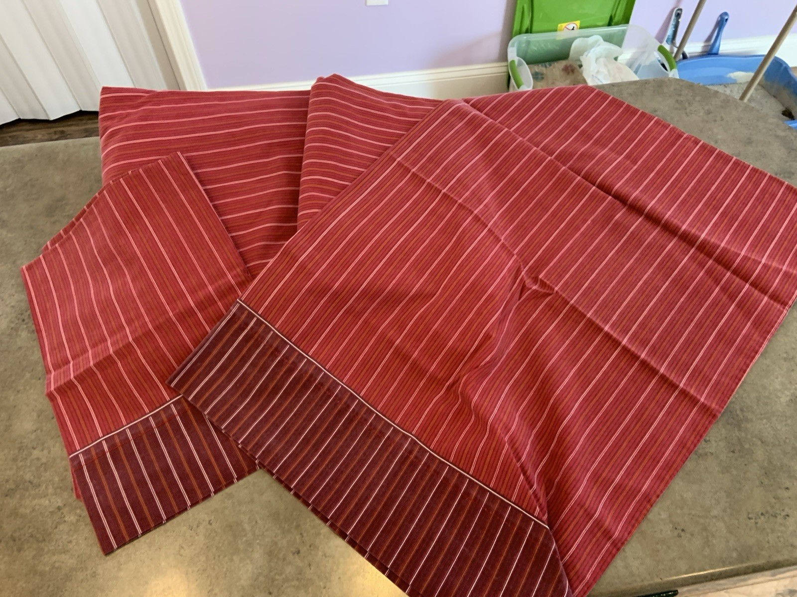 Vtg Westpoint Stevens Queen Sheet Set Flat Fitted 2 Pillowcases USA