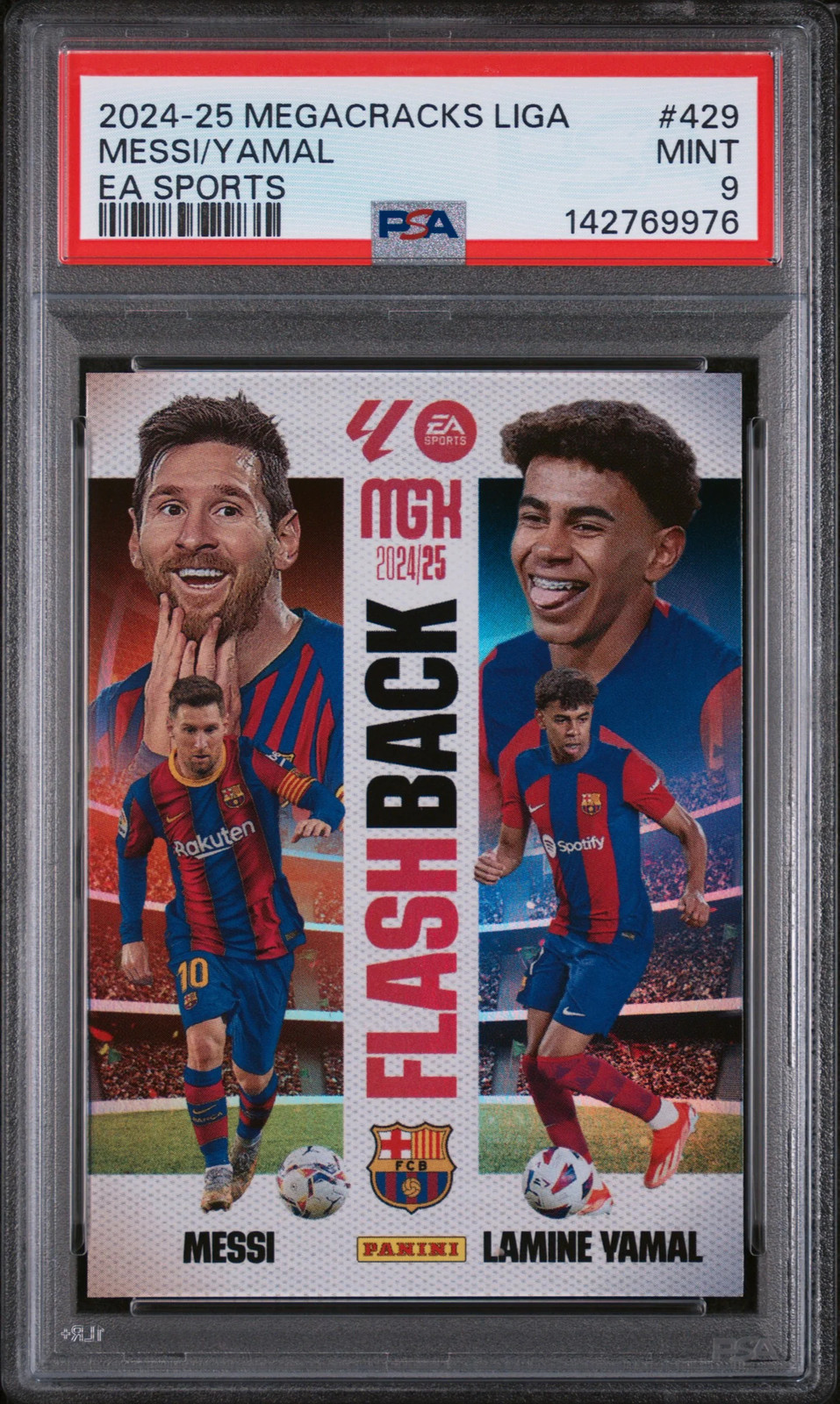LIONEL MESSI / YAMAL LAMINE 2024 Panini Megacracks MGK LaLiga #429 PSA 9