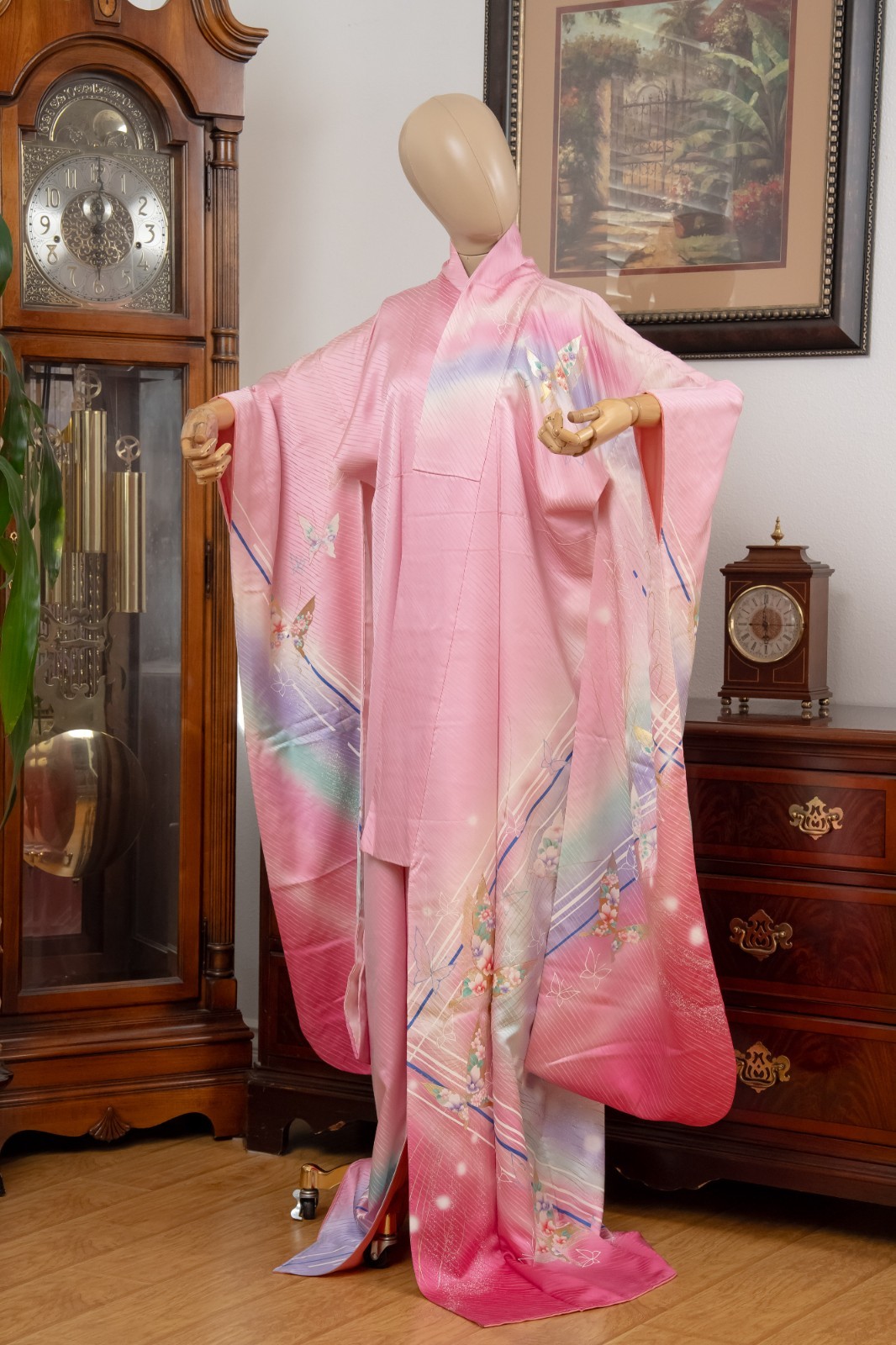 DEAR VANILLA JAPANESE FURISODE SILK KIMONO WOMEN'S AUTHENTIC JAPAN MADE VINTAGE
