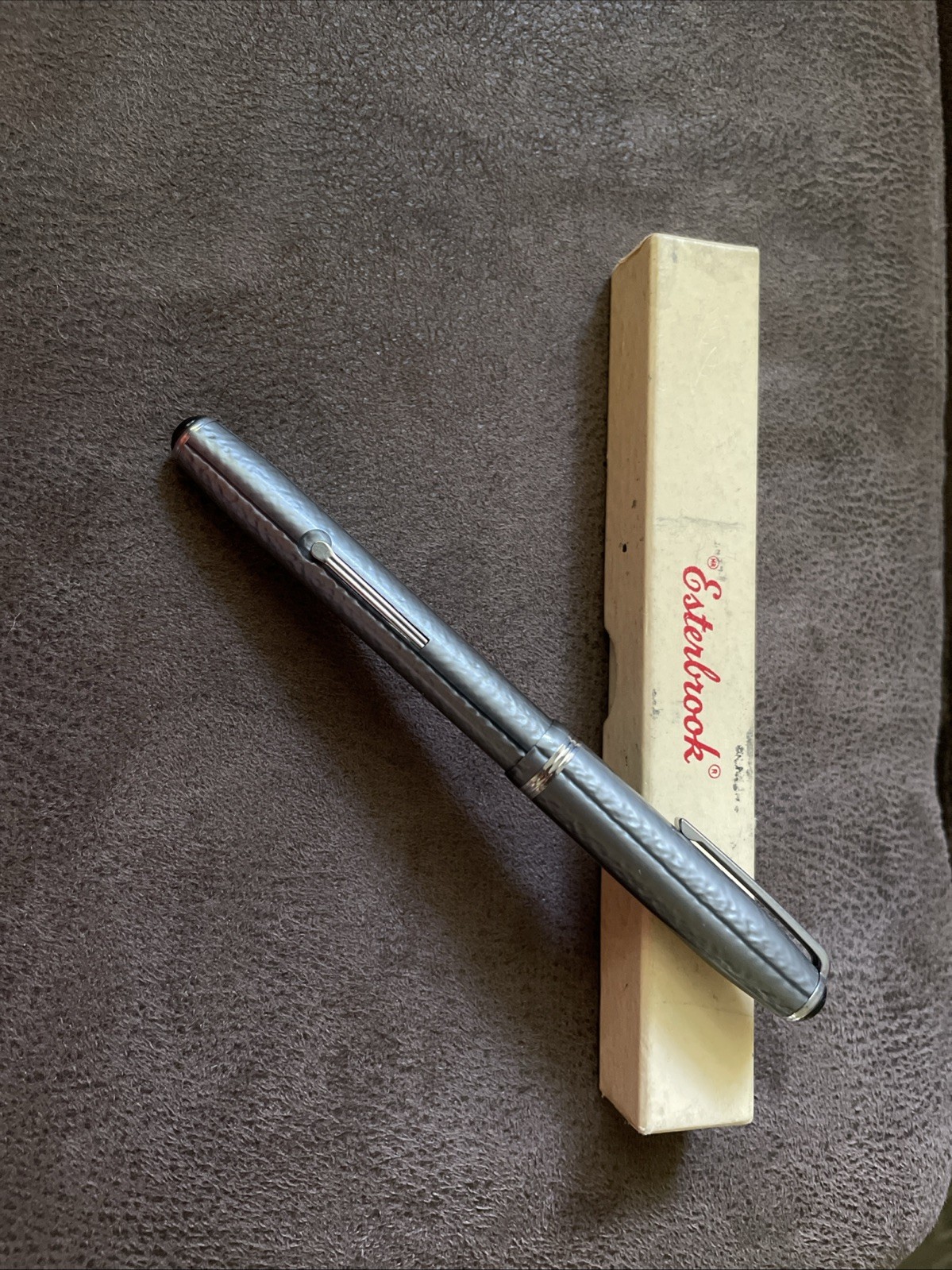 Vintage Esterbrook 1555 Grey Lever Fill Fountain Pen Silver Pearl Original Box Vintage Esterbrook 1555 Grey Lever Fill Fountain Pen Silver Pearl Original Box