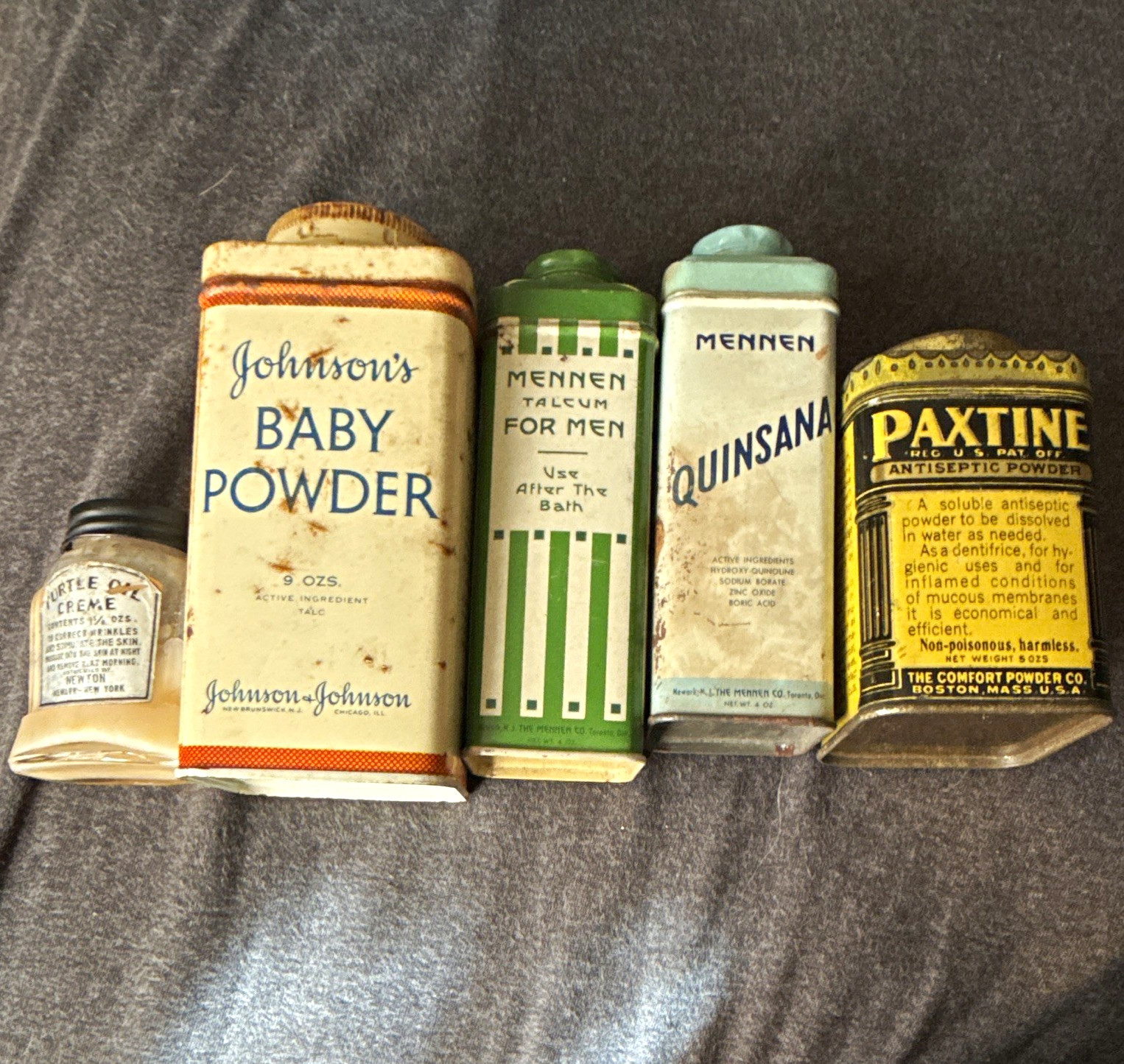5-Piece Vintage Apothecary & Retro Bathroom Vanity Decor Lot